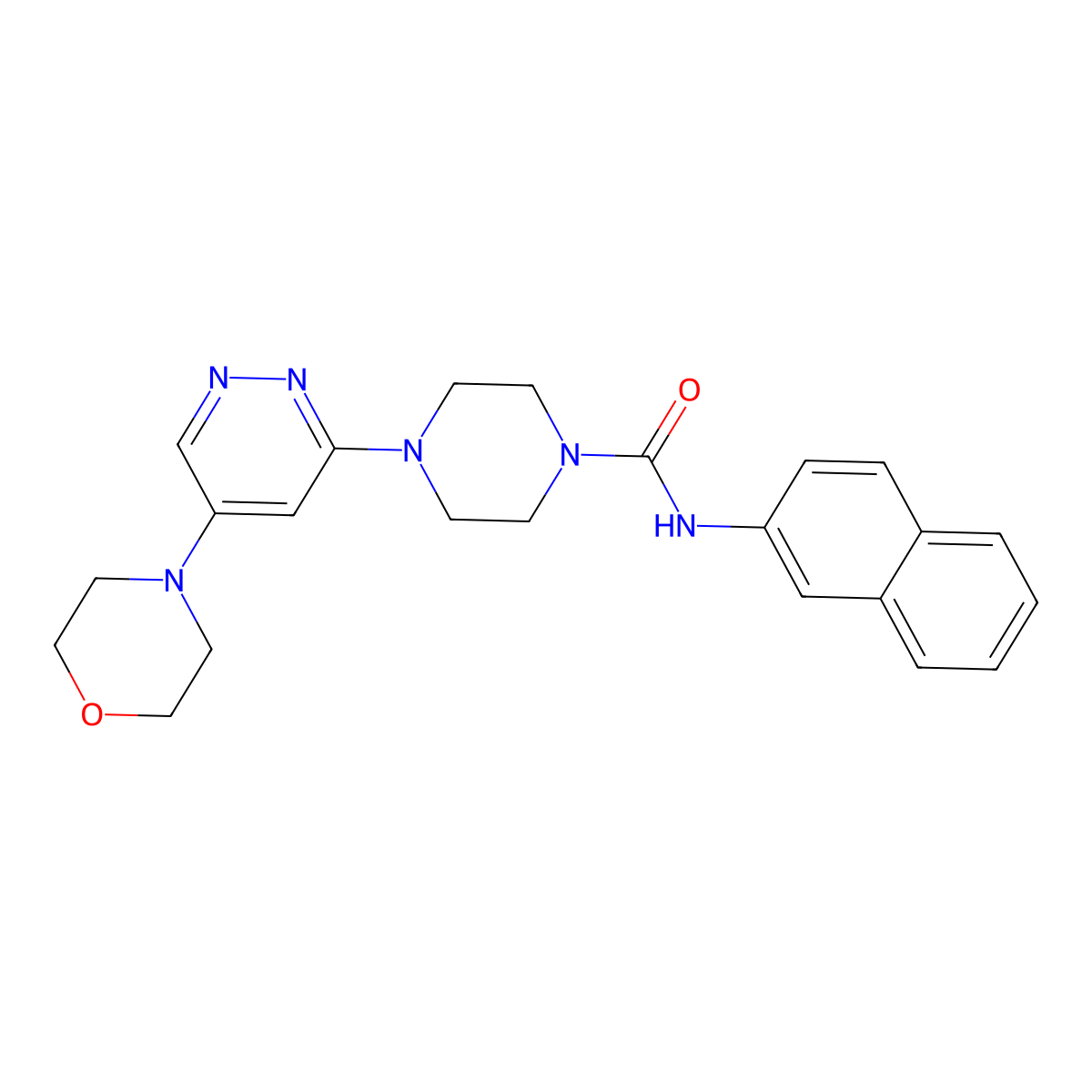 4-(5-morpholinopyridazin-3-yl)-N-(naphthalen-2-yl)piperazine-1-carboxamide molecular structure, CAS 1448133-35-4