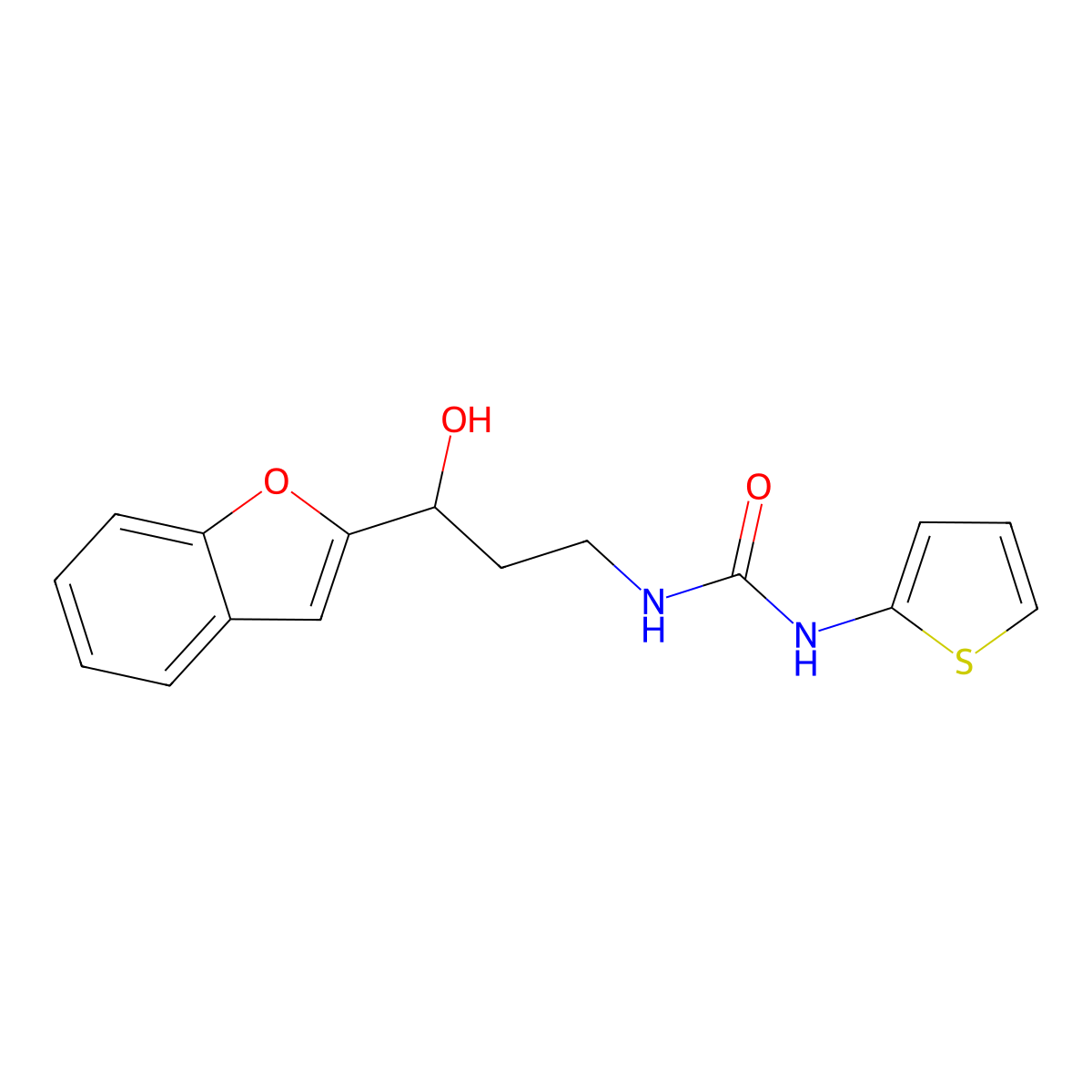 1-(3-(Benzofuran-2-yl)-3-hydroxypropyl)-3-(thiophen-2-yl)urea molecular structure, CAS 1448133-47-8