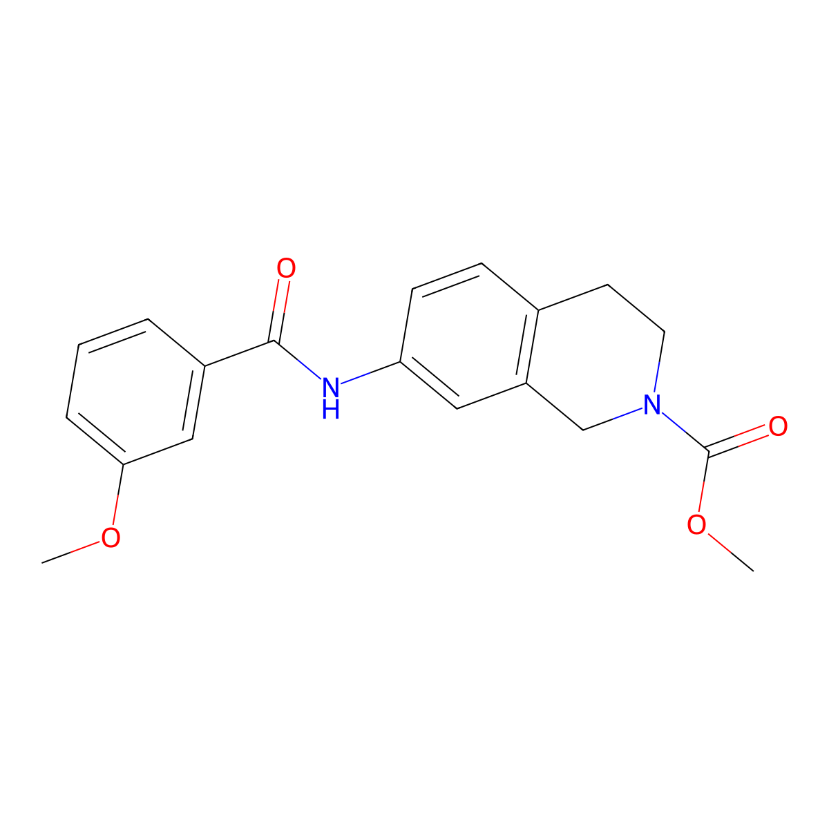 methyl 7-(3-methoxybenzamido)-3,4-dihydroisoquinoline-2(1H)-carboxylate molecular structure, CAS 1448133-50-3