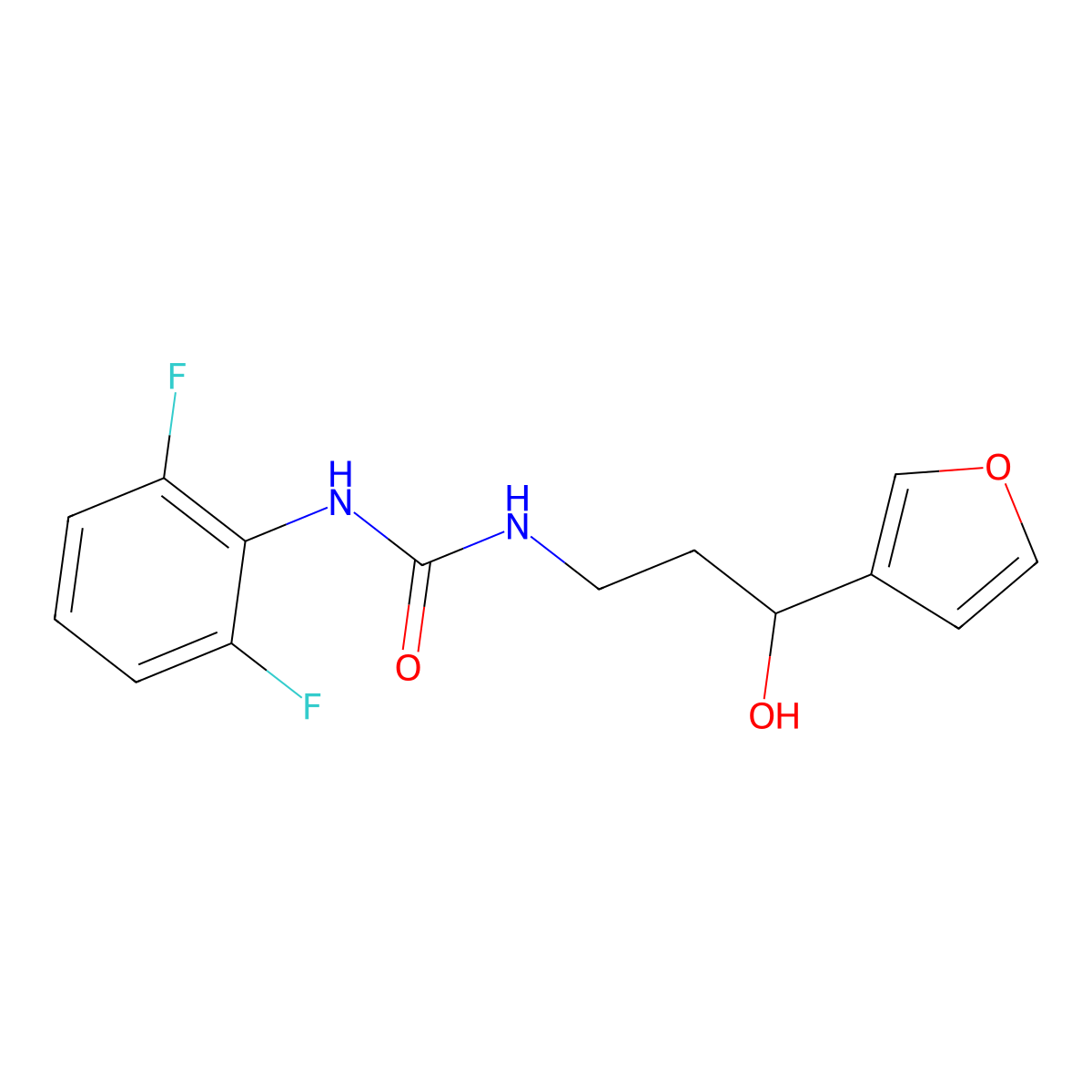 1-(2,6-Difluorophenyl)-3-[3-(furan-3-YL)-3-hydroxypropyl]urea molecular structure, CAS 1448133-53-6