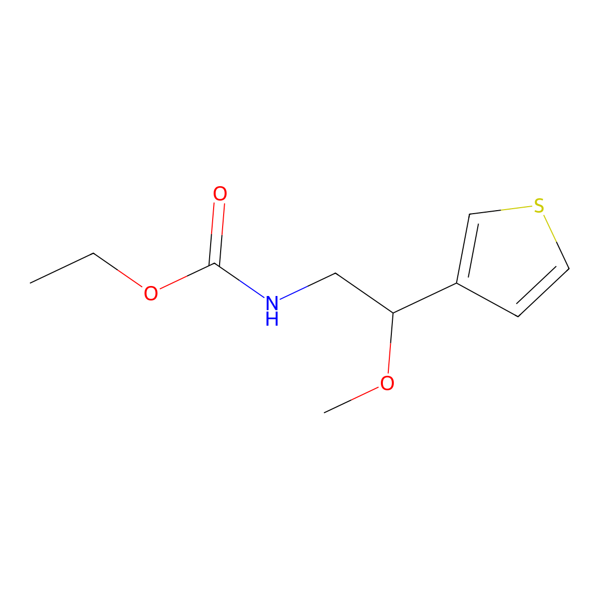 Ethyl (2-methoxy-2-(thiophen-3-yl)ethyl)carbamate molecular structure, CAS 1448133-66-1