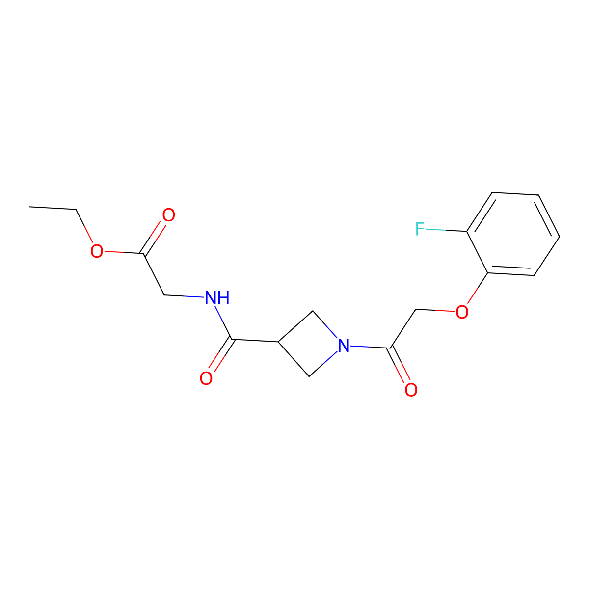 Ethyl 2-(1-(2-(2-fluorophenoxy)acetyl)azetidine-3-carboxamido)acetate molecular structure, CAS 1448133-67-2