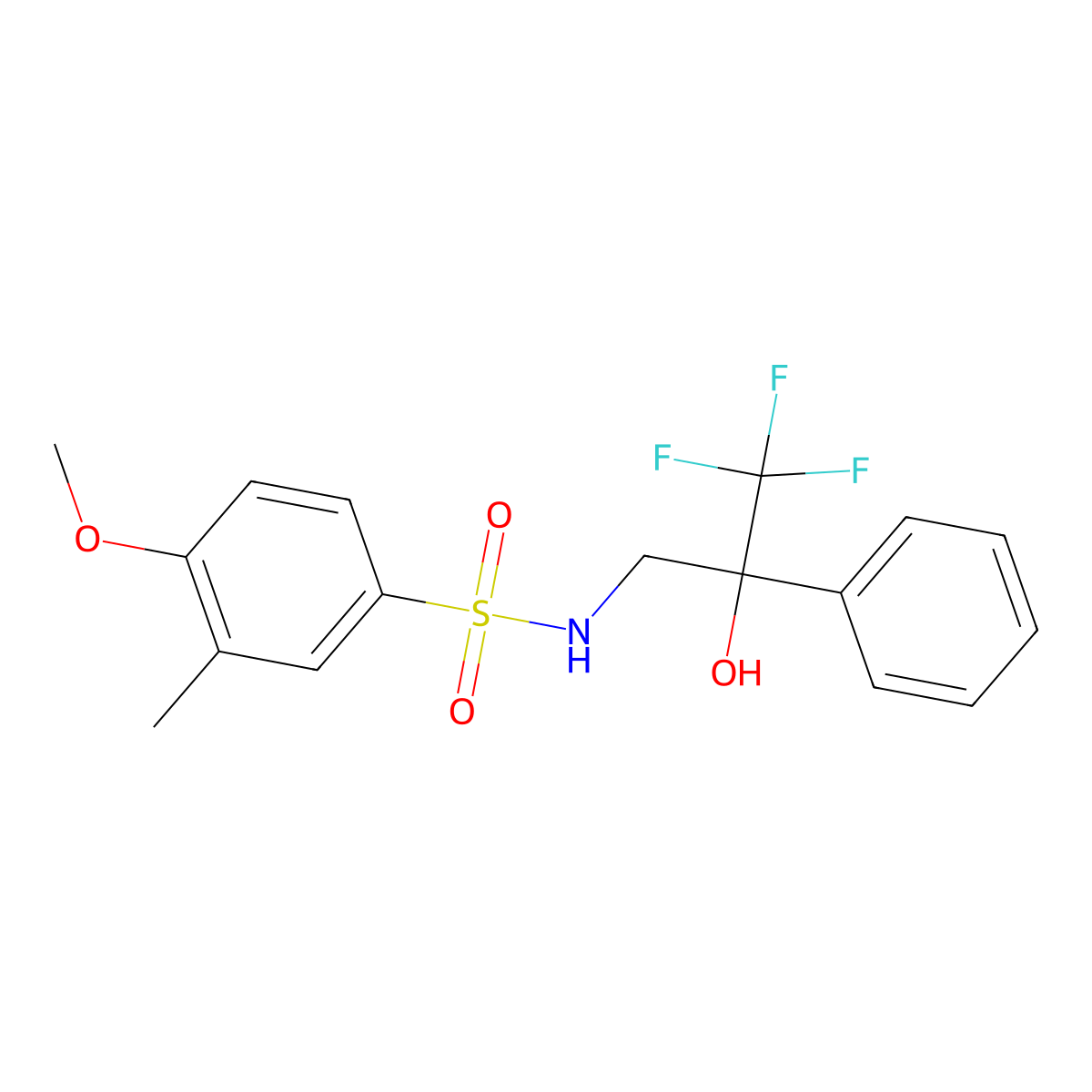 4-methoxy-3-methyl-N-(3,3,3-trifluoro-2-hydroxy-2-phenylpropyl)benzenesulfonamide molecular structure, CAS 1448133-68-3