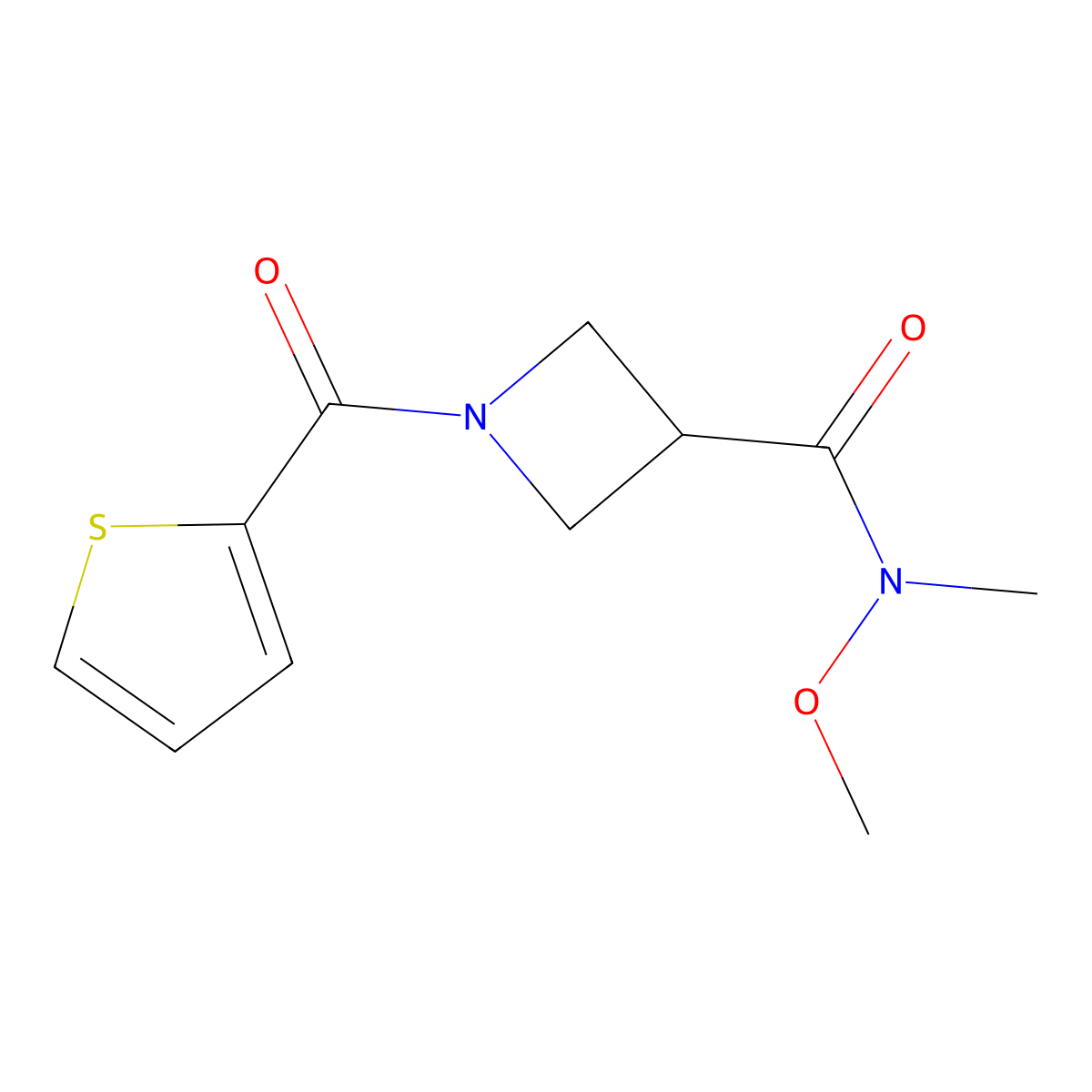 N-methoxy-N-methyl-1-(thiophene-2-carbonyl)azetidine-3-carboxamide molecular structure, CAS 1448133-75-2