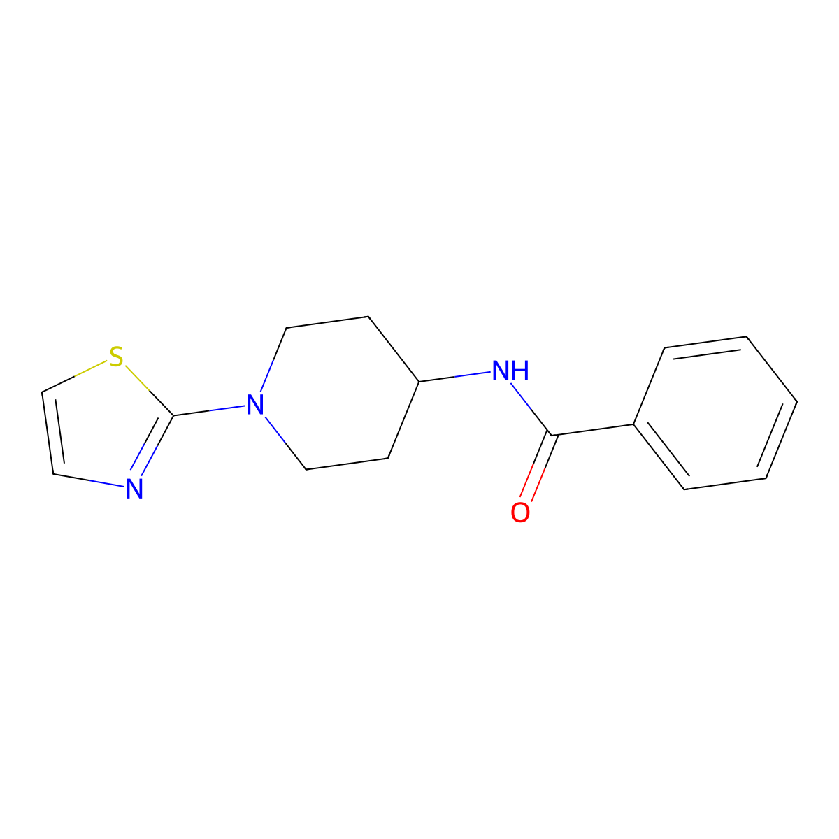 N-(1-(thiazol-2-yl)piperidin-4-yl)benzamide molecular structure, CAS 1448133-77-4