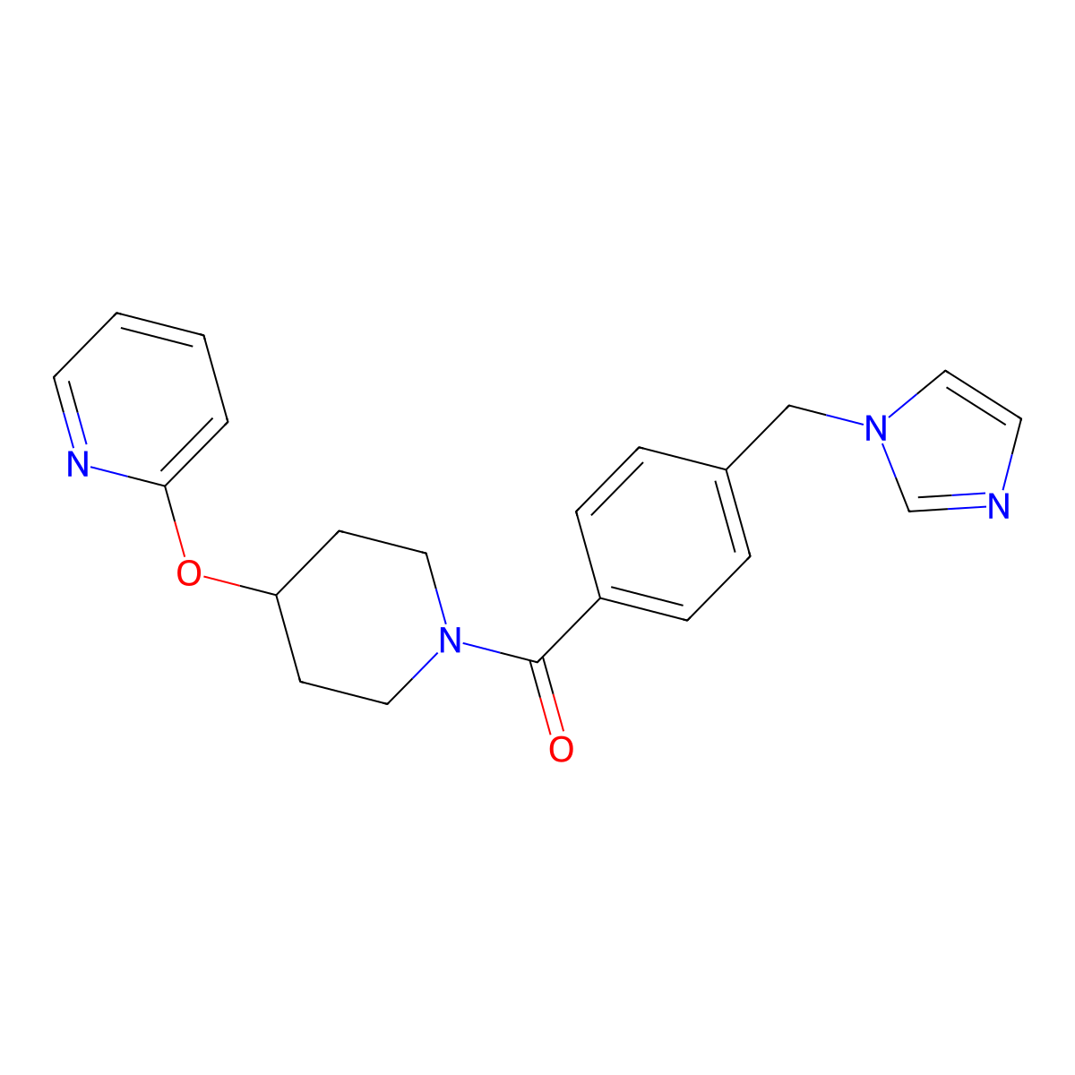 (4-((1H-imidazol-1-yl)methyl)phenyl)(4-(pyridin-2-yloxy)piperidin-1-yl)methanone molecular structure, CAS 1448133-78-5