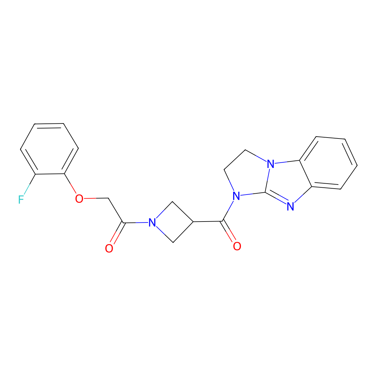 1-(3-(2,3-dihydro-1H-benzo[d]imidazo[1,2-a]imidazole-1-carbonyl)azetidin-1-yl)-2-(2-fluorophenoxy)ethanone molecular structure, CAS 1448133-82-1