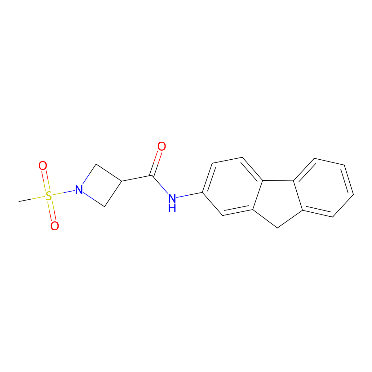 N-(9H-fluoren-2-yl)-1-(methylsulfonyl)azetidine-3-carboxamide molecular structure, CAS 1448133-93-4