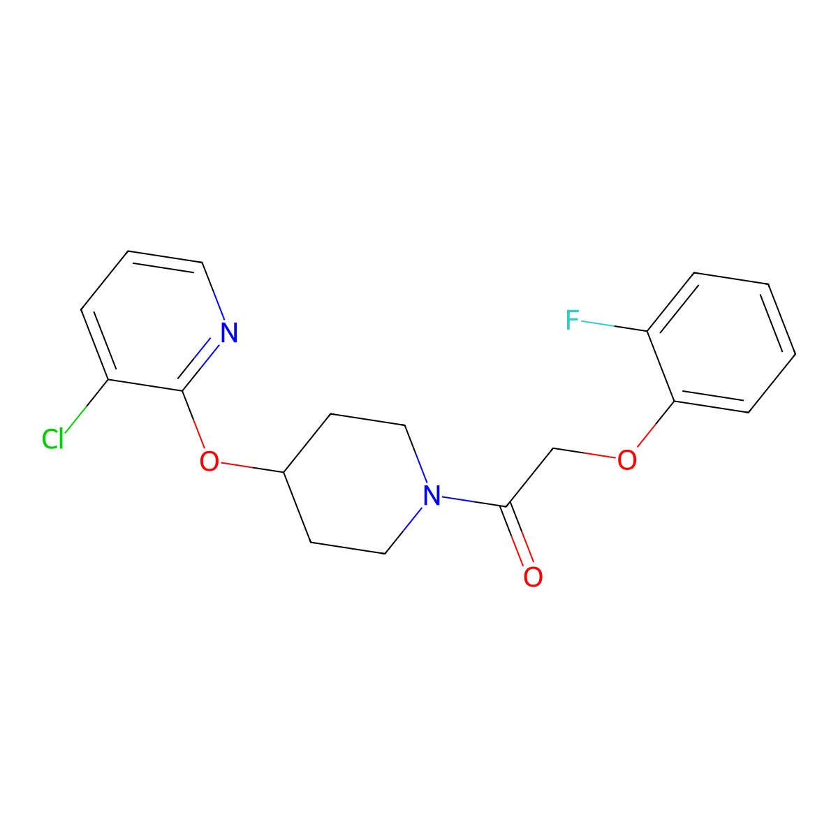 1-(4-((3-Chloropyridin-2-yl)oxy)piperidin-1-yl)-2-(2-fluorophenoxy)ethanone molecular structure, CAS 1448133-95-6