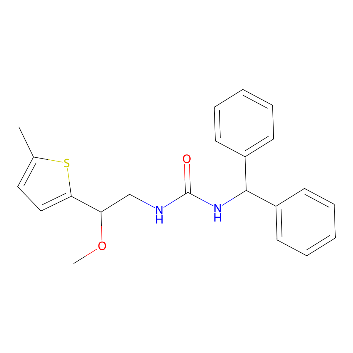 1-Benzhydryl-3-(2-methoxy-2-(5-methylthiophen-2-yl)ethyl)urea molecular structure, CAS 1448134-10-8