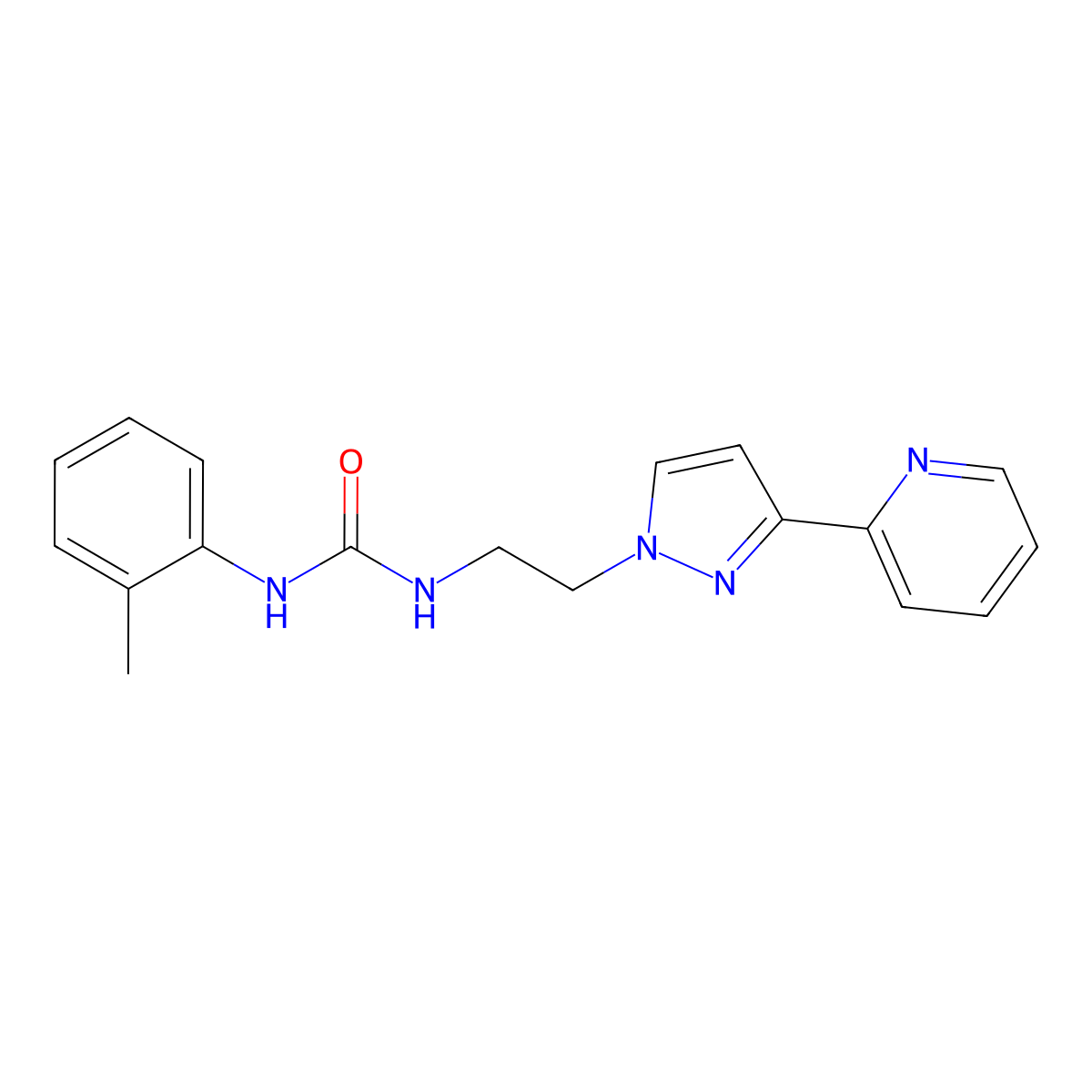 1-(2-(3-(pyridin-2-yl)-1H-pyrazol-1-yl)ethyl)-3-(o-tolyl)urea molecular structure, CAS 1448134-12-0