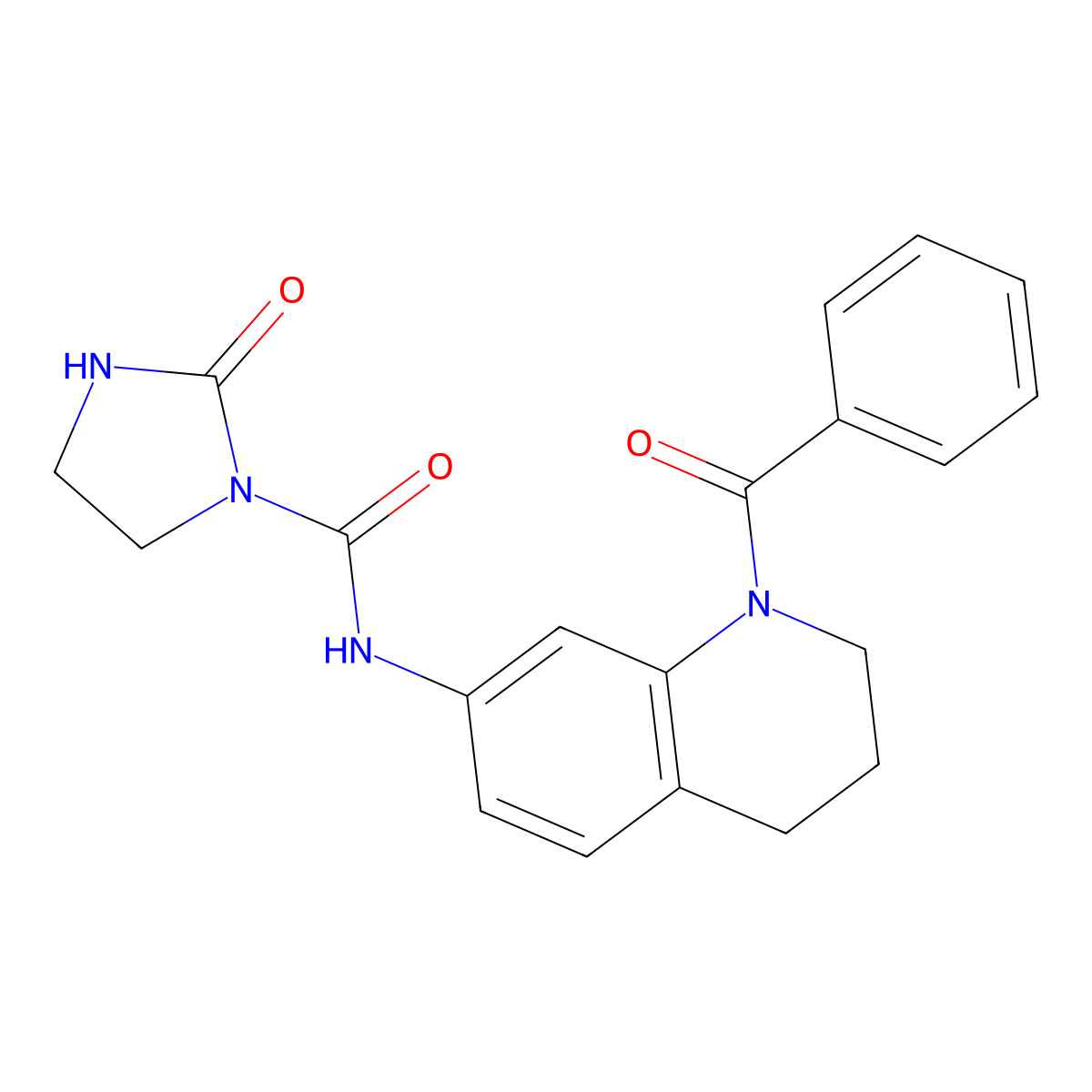 N-(1-benzoyl-1,2,3,4-tetrahydroquinolin-7-yl)-2-oxoimidazolidine-1-carboxamide molecular structure, CAS 1448134-18-6