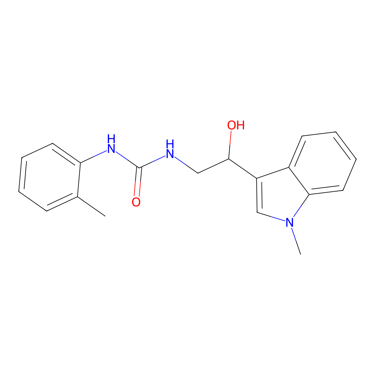 1-(2-hydroxy-2-(1-methyl-1H-indol-3-yl)ethyl)-3-(o-tolyl)urea molecular structure, CAS 1448134-21-1