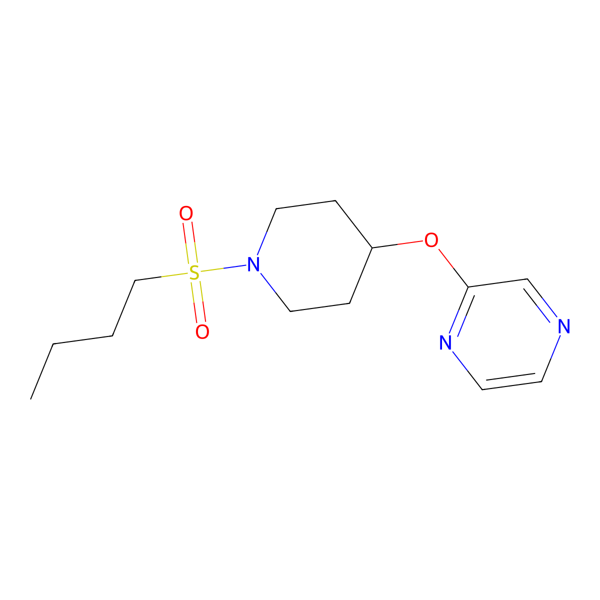 2-((1-(Butylsulfonyl)piperidin-4-yl)oxy)pyrazine molecular structure, CAS 1448134-28-8
