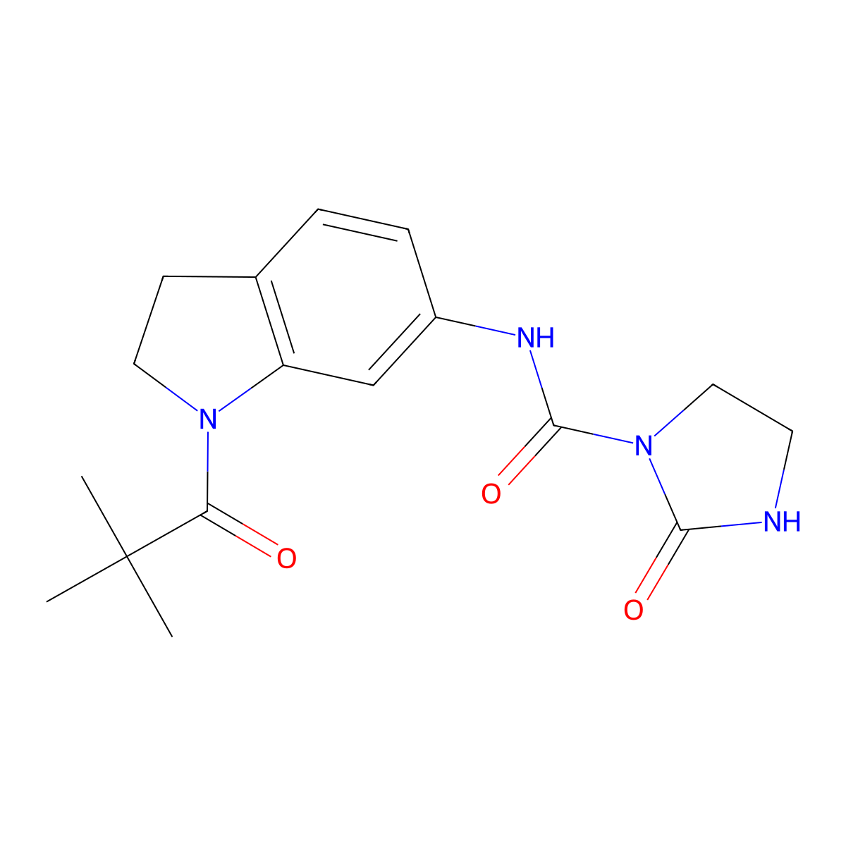 2-oxo-N-(1-pivaloylindolin-6-yl)imidazolidine-1-carboxamide molecular structure, CAS 1448134-32-4