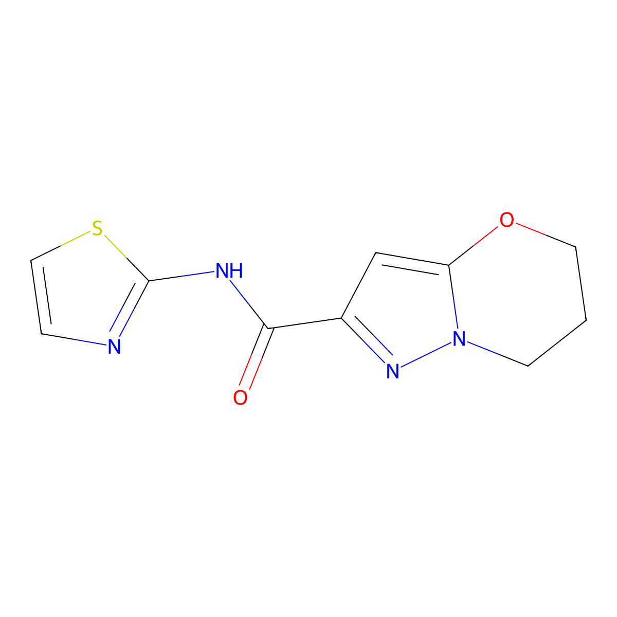 N-(thiazol-2-yl)-6,7-dihydro-5H-pyrazolo[5,1-b][1,3]oxazine-2-carboxamide molecular structure, CAS 1448134-33-5
