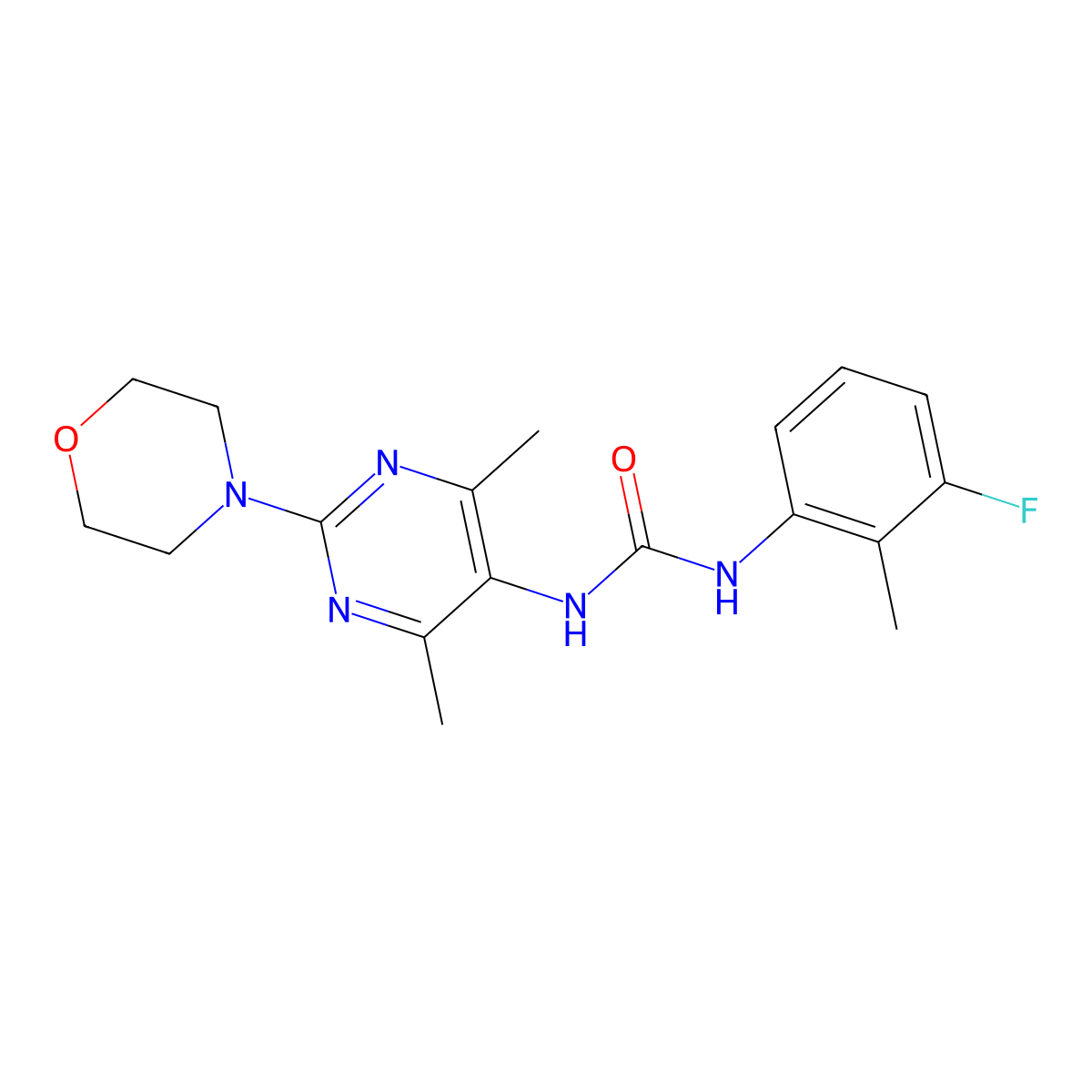 1-(4,6-Dimethyl-2-morpholinopyrimidin-5-yl)-3-(3-fluoro-2-methylphenyl)urea molecular structure, CAS 1448134-44-8