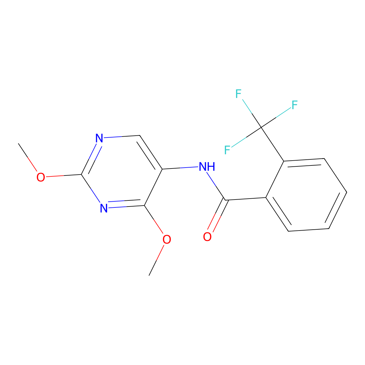 N-(2,4-dimethoxypyrimidin-5-yl)-2-(trifluoromethyl)benzamide molecular structure, CAS 1448134-54-0