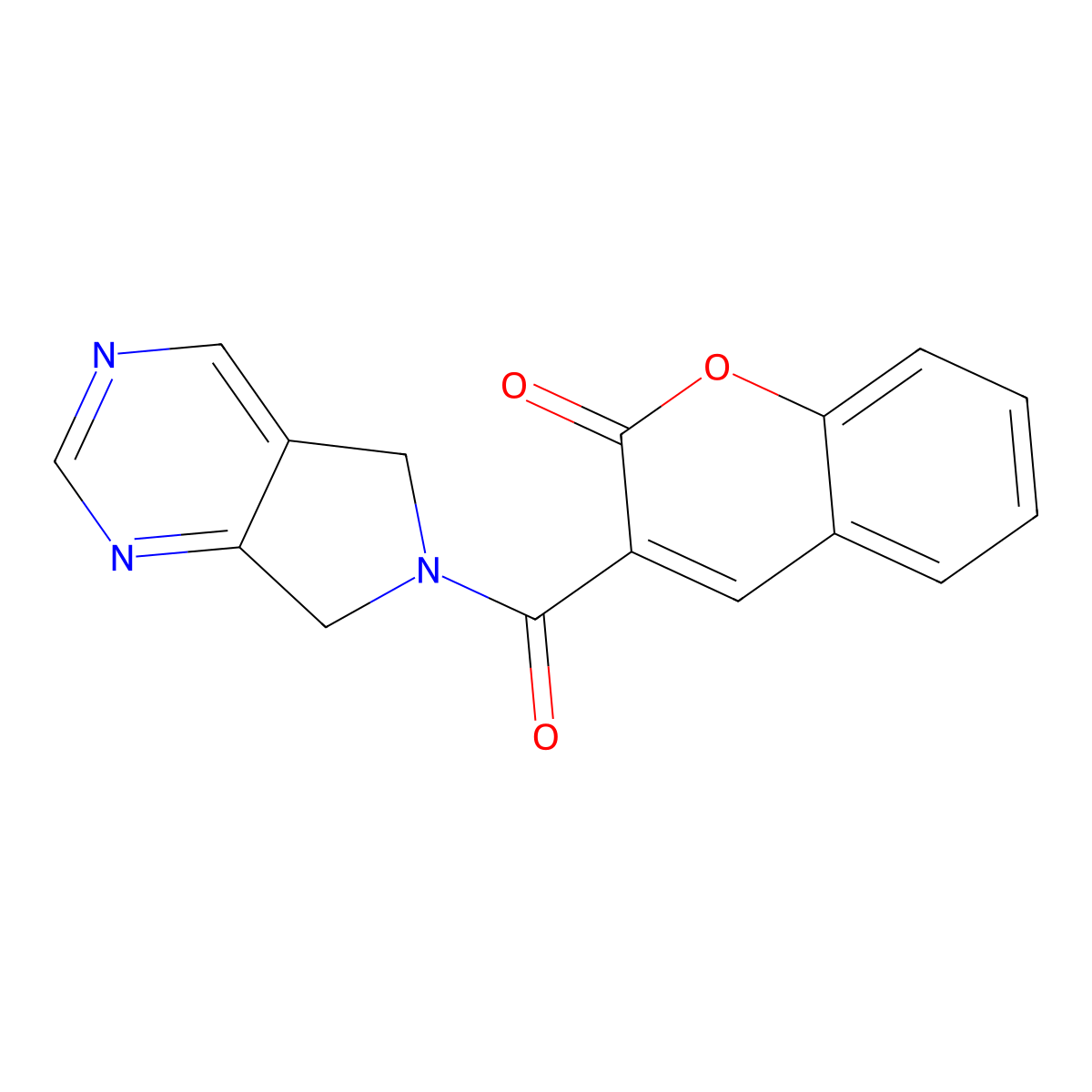 3-(6,7-dihydro-5H-pyrrolo[3,4-d]pyrimidine-6-carbonyl)-2H-chromen-2-one molecular structure, CAS 1448134-71-1