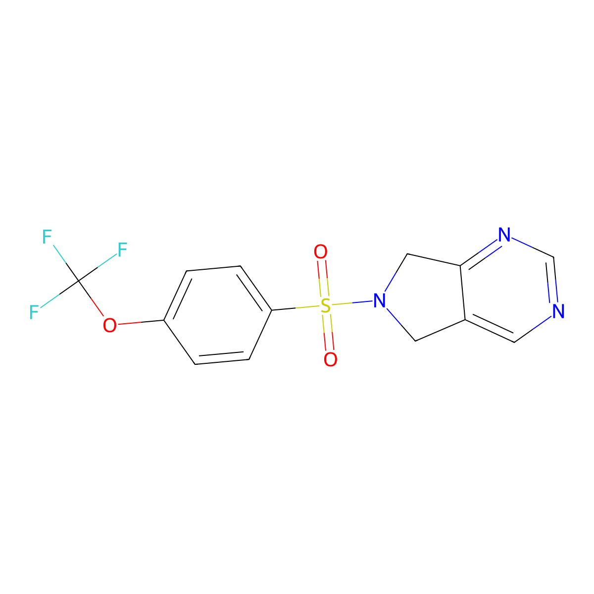 6-((4-(trifluoromethoxy)phenyl)sulfonyl)-6,7-dihydro-5H-pyrrolo[3,4-d]pyrimidine molecular structure, CAS 1448134-85-7