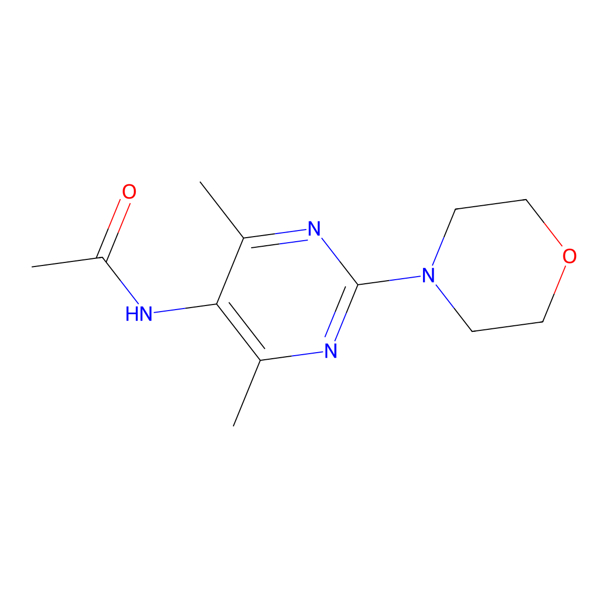 N-(4,6-dimethyl-2-morpholinopyrimidin-5-yl)acetamide molecular structure, CAS 1448134-88-0