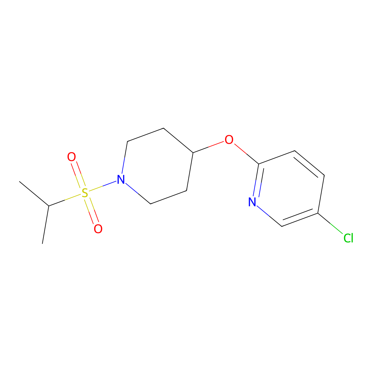 5-Chloro-2-((1-(isopropylsulfonyl)piperidin-4-yl)oxy)pyridine molecular structure, CAS 1448134-90-4