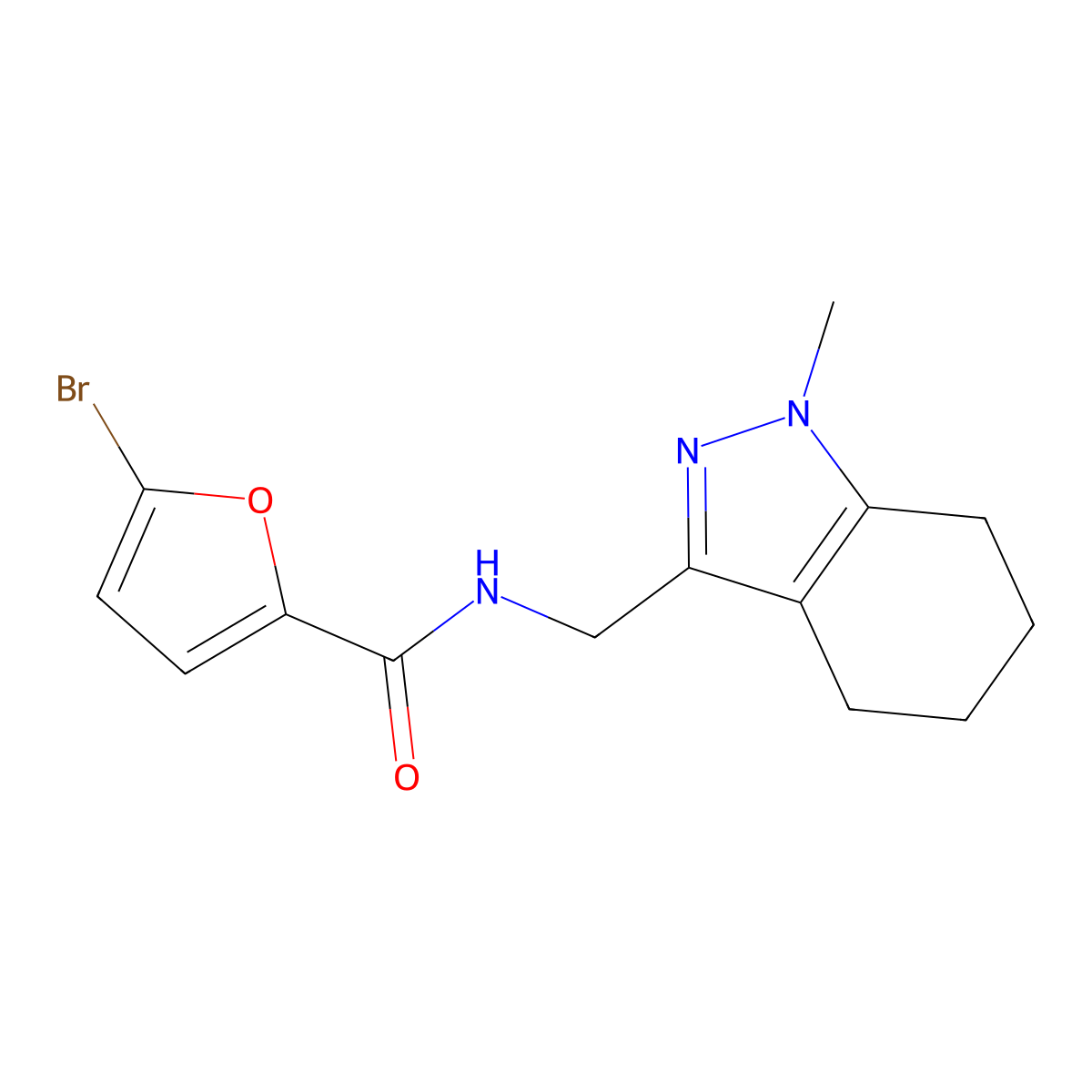 5-bromo-N-[(1-methyl-4,5,6,7-tetrahydro-1H-indazol-3-yl)methyl]furan-2-carboxamide molecular structure, CAS 1448134-93-7
