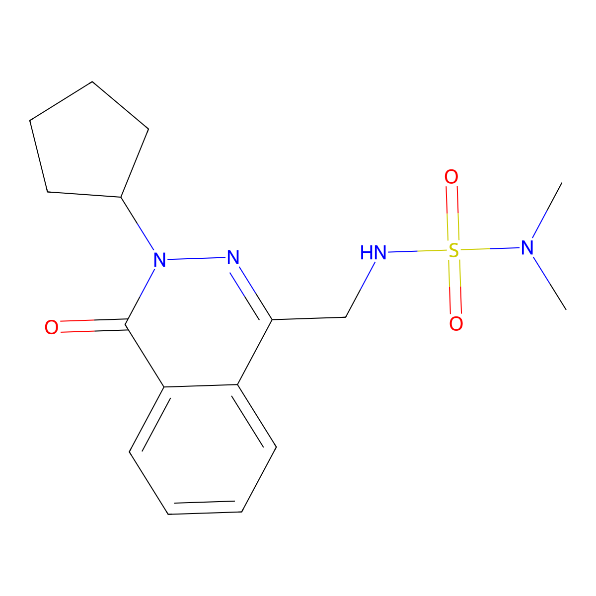 2-Cyclopentyl-4-{[(dimethylsulfamoyl)amino]methyl}-1,2-dihydrophthalazin-1-one molecular structure, CAS 1448134-99-3