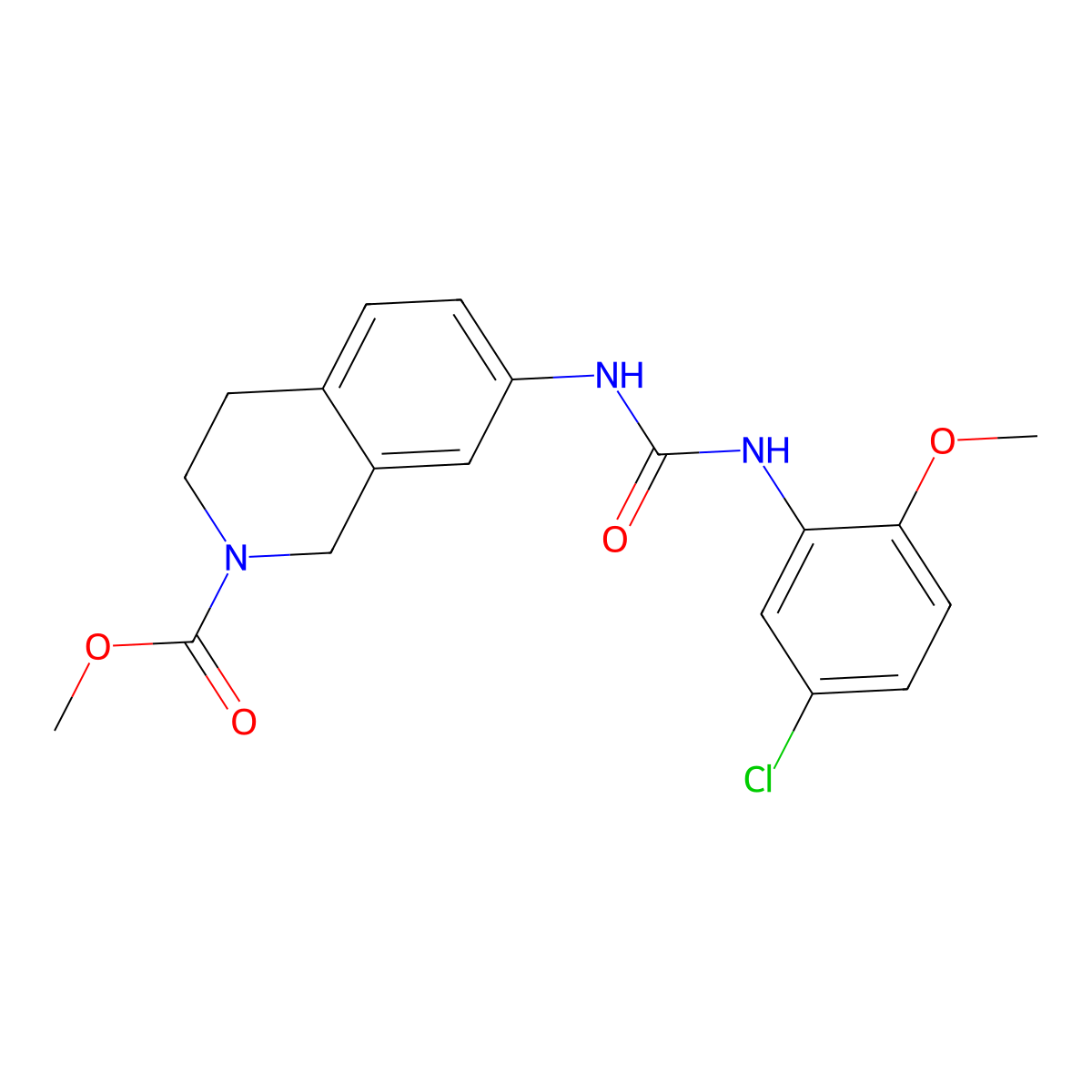 methyl 7-(3-(5-chloro-2-methoxyphenyl)ureido)-3,4-dihydroisoquinoline-2(1H)-carboxylate molecular structure, CAS 1448135-08-7