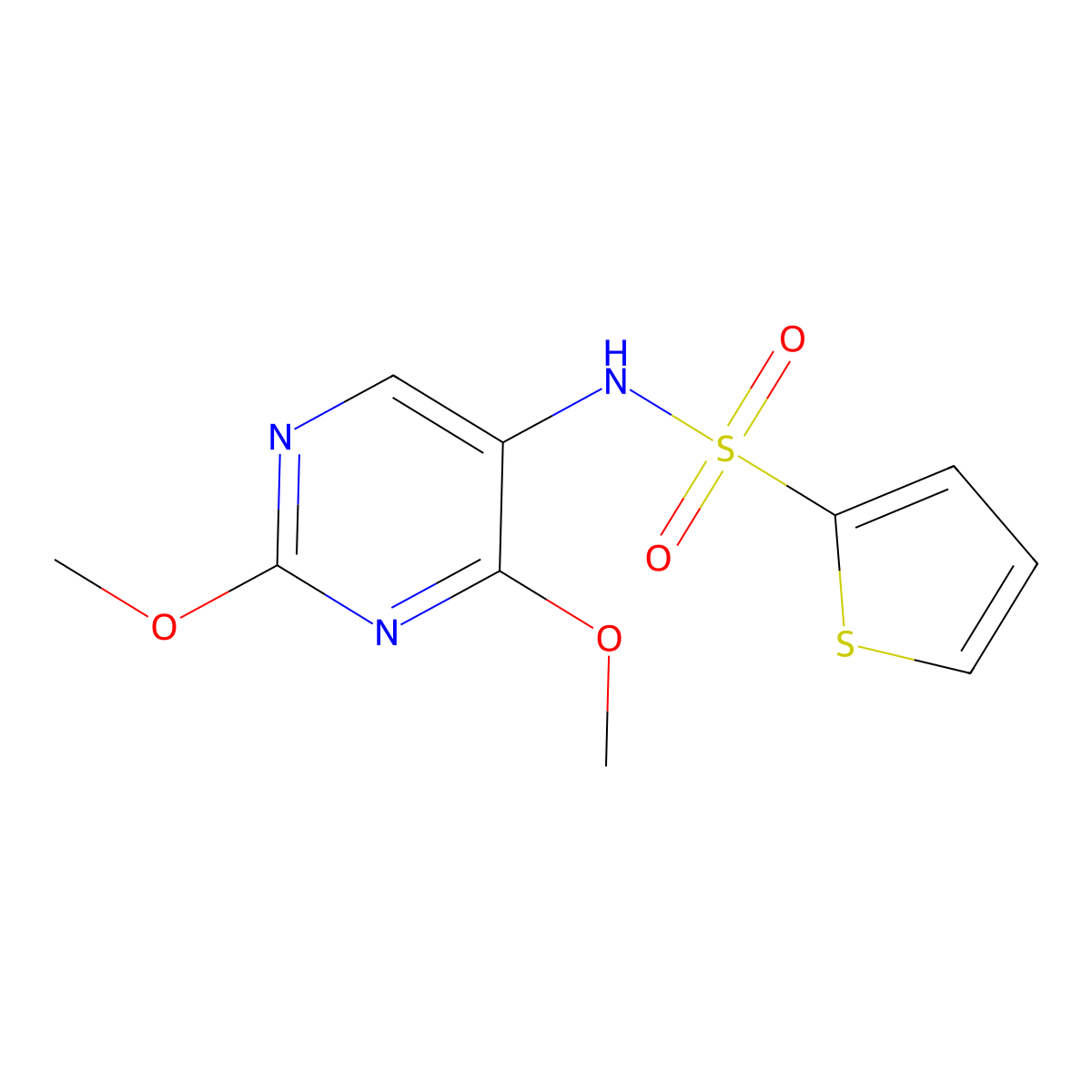 N-(2,4-dimethoxypyrimidin-5-yl)thiophene-2-sulfonamide molecular structure, CAS 1448135-18-9