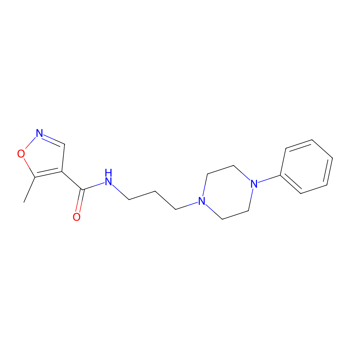 5-methyl-N-(3-(4-phenylpiperazin-1-yl)propyl)isoxazole-4-carboxamide molecular structure, CAS 1448135-23-6