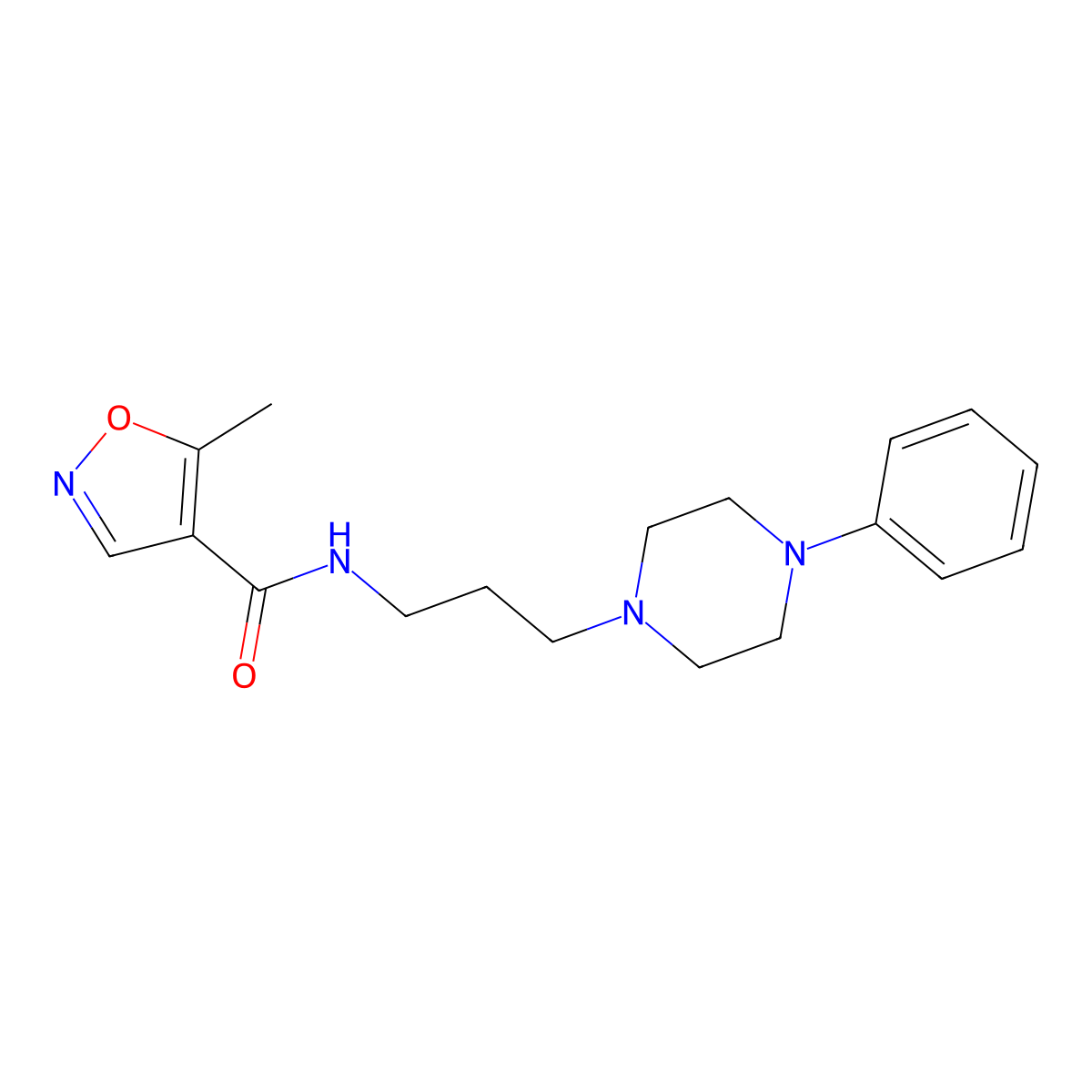 5-methyl-N-(3-(4-phenylpiperazin-1-yl)propyl)isoxazole-4-carboxamide molecular structure, CAS 1448135-23-6