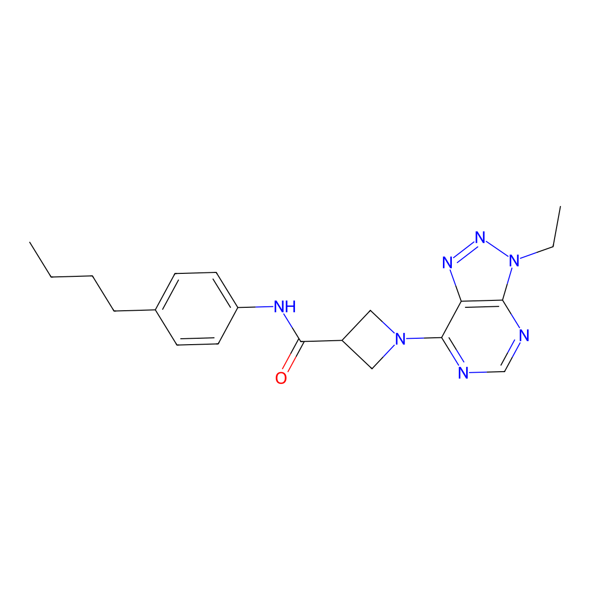 N-(4-butylphenyl)-1-{3-ethyl-3H-[1,2,3]triazolo[4,5-d]pyrimidin-7-yl}azetidine-3-carboxamide molecular structure, CAS 1448135-24-7