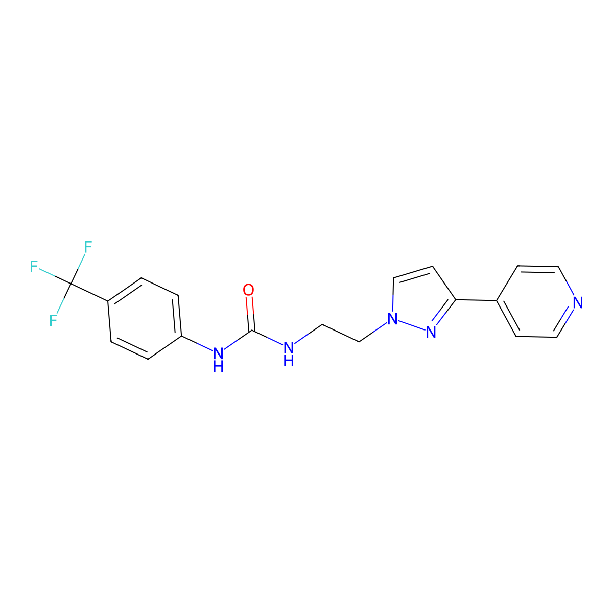 1-(2-(3-(pyridin-4-yl)-1H-pyrazol-1-yl)ethyl)-3-(4-(trifluoromethyl)phenyl)urea molecular structure, CAS 1448135-35-0