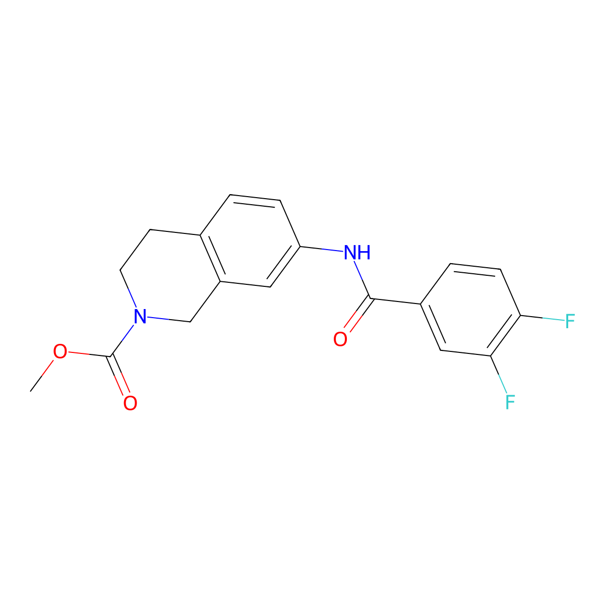 methyl 7-(3,4-difluorobenzamido)-3,4-dihydroisoquinoline-2(1H)-carboxylate molecular structure, CAS 1448135-42-9