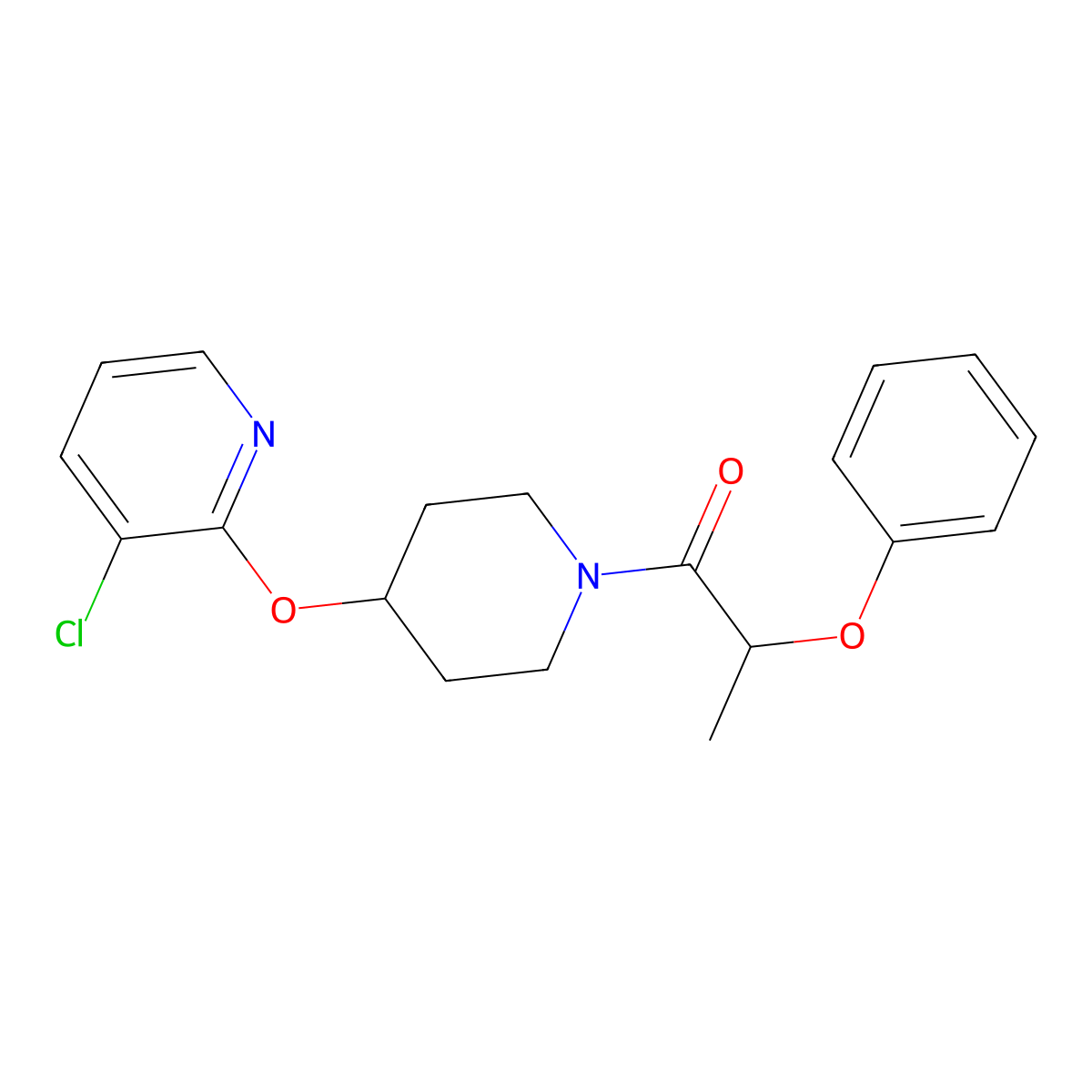 1-(4-((3-Chloropyridin-2-yl)oxy)piperidin-1-yl)-2-phenoxypropan-1-one molecular structure, CAS 1448135-52-1