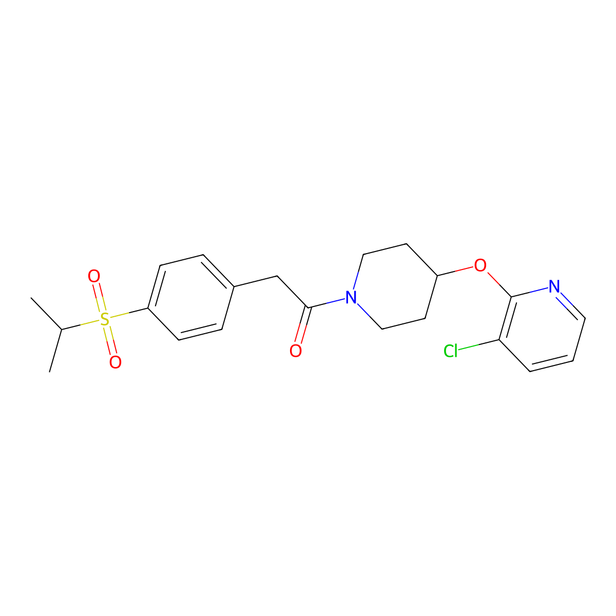 1-(4-((3-Chloropyridin-2-yl)oxy)piperidin-1-yl)-2-(4-(isopropylsulfonyl)phenyl)ethanone molecular structure, CAS 1448135-61-2