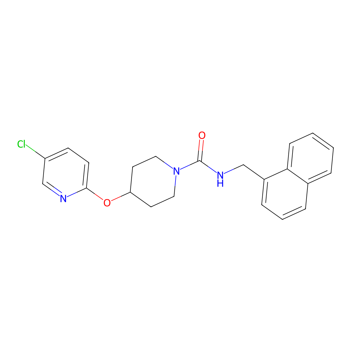 4-((5-chloropyridin-2-yl)oxy)-N-(naphthalen-1-ylmethyl)piperidine-1-carboxamide molecular structure, CAS 1448135-71-4