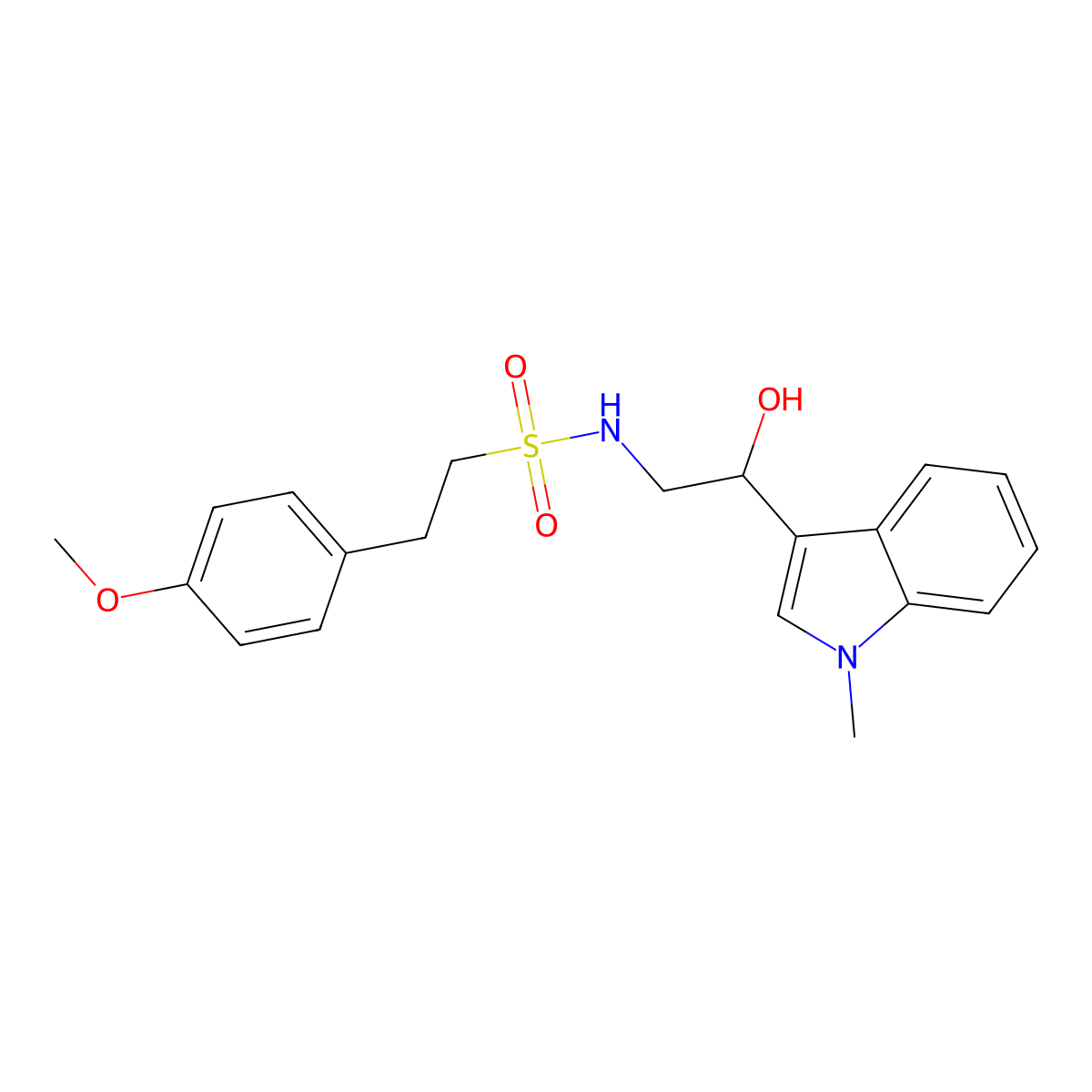 N-(2-hydroxy-2-(1-methyl-1H-indol-3-yl)ethyl)-2-(4-methoxyphenyl)ethanesulfonamide molecular structure, CAS 1448135-75-8
