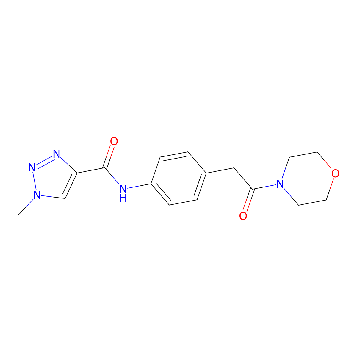 1-methyl-N-(4-(2-morpholino-2-oxoethyl)phenyl)-1H-1,2,3-triazole-4-carboxamide molecular structure, CAS 1448135-91-8