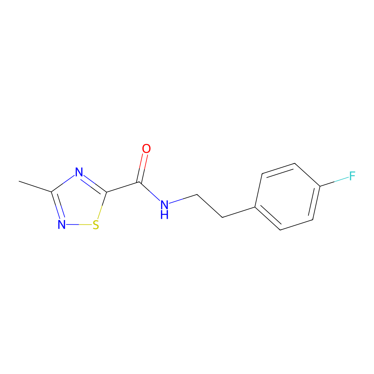 N-(4-fluorophenethyl)-3-methyl-1,2,4-thiadiazole-5-carboxamide molecular structure, CAS 1448135-99-6