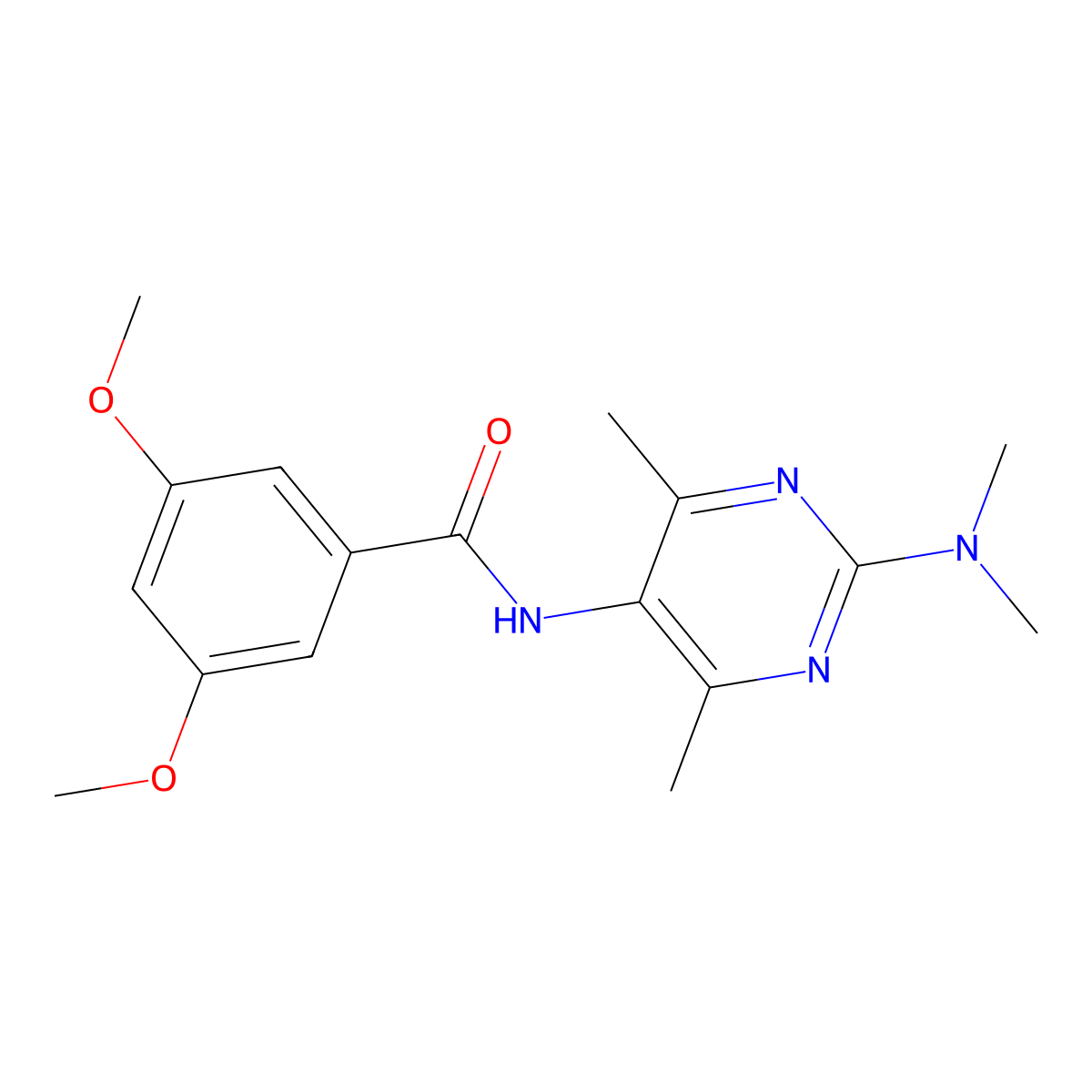 N-[2-(Dimethylamino)-4,6-dimethylpyrimidin-5-YL]-3,5-dimethoxybenzamide molecular structure, CAS 1448136-07-9
