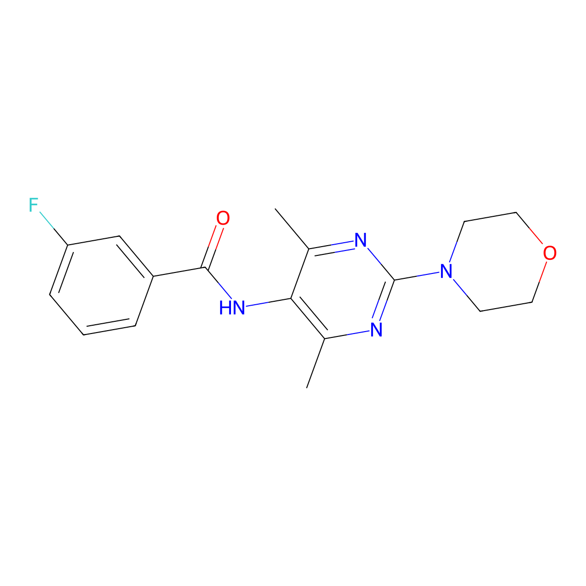 N-(4,6-dimethyl-2-morpholinopyrimidin-5-yl)-3-fluorobenzamide molecular structure, CAS 1448136-09-1