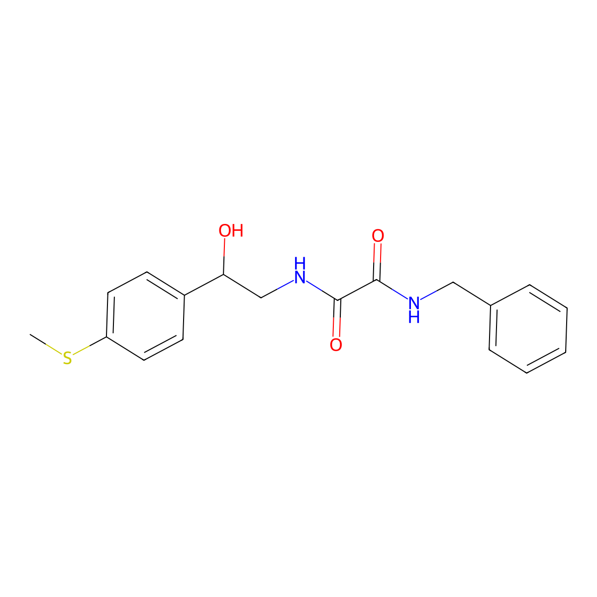 N1-benzyl-N2-(2-hydroxy-2-(4-(methylthio)phenyl)ethyl)oxalamide molecular structure, CAS 1448136-19-3