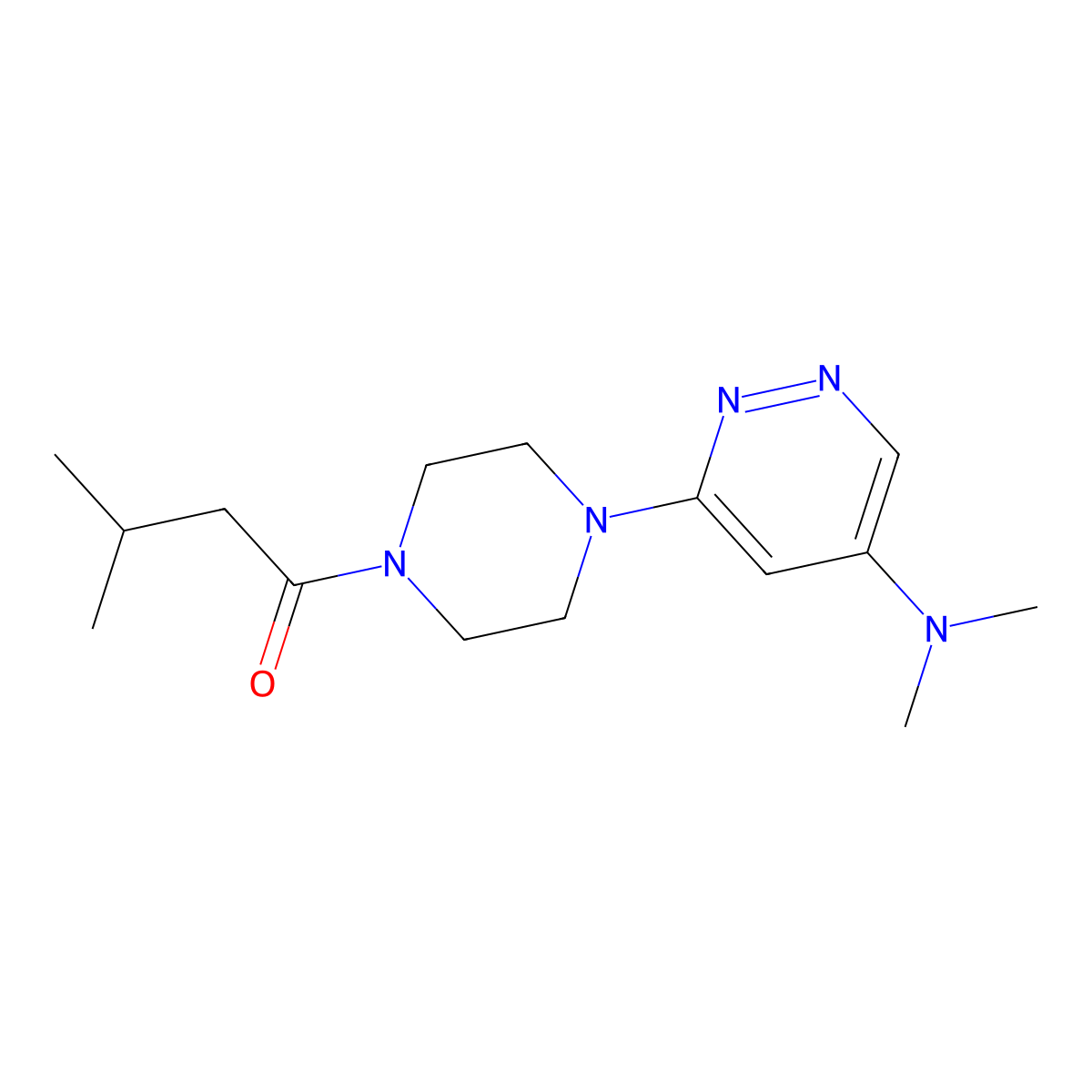 1-(4-(5-(Dimethylamino)pyridazin-3-yl)piperazin-1-yl)-3-methylbutan-1-one molecular structure, CAS 1448136-20-6