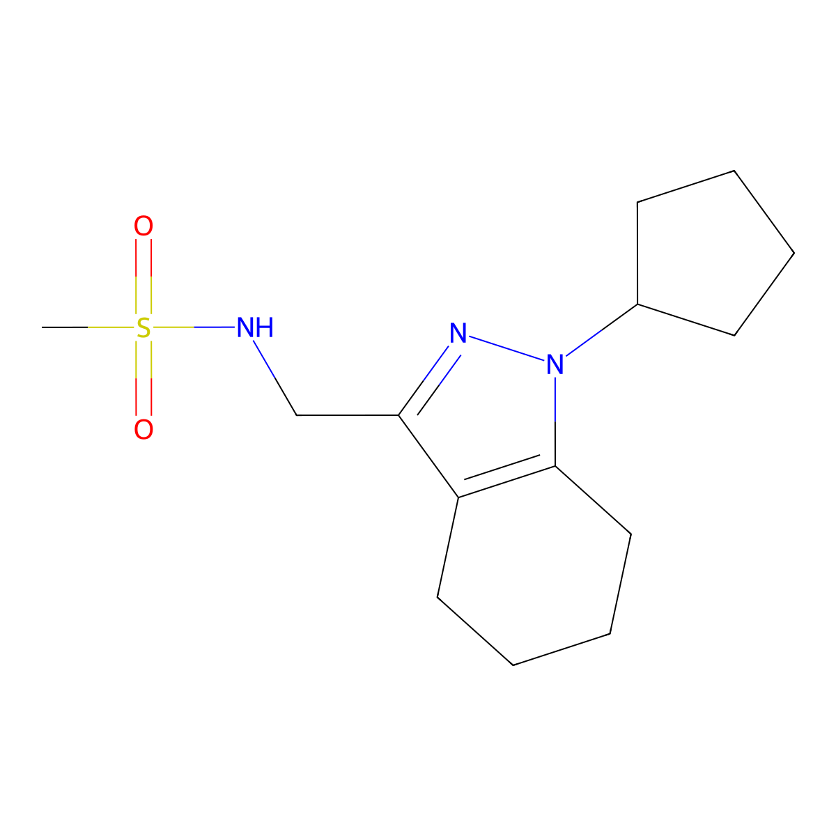 N-[(1-cyclopentyl-4,5,6,7-tetrahydro-1H-indazol-3-yl)methyl]methanesulfonamide molecular structure, CAS 1448136-21-7