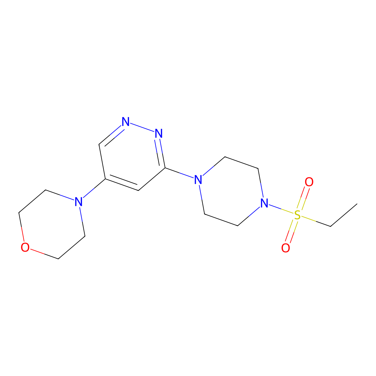 4-(6-(4-(Ethylsulfonyl)piperazin-1-yl)pyridazin-4-yl)morpholine molecular structure, CAS 1448136-29-5