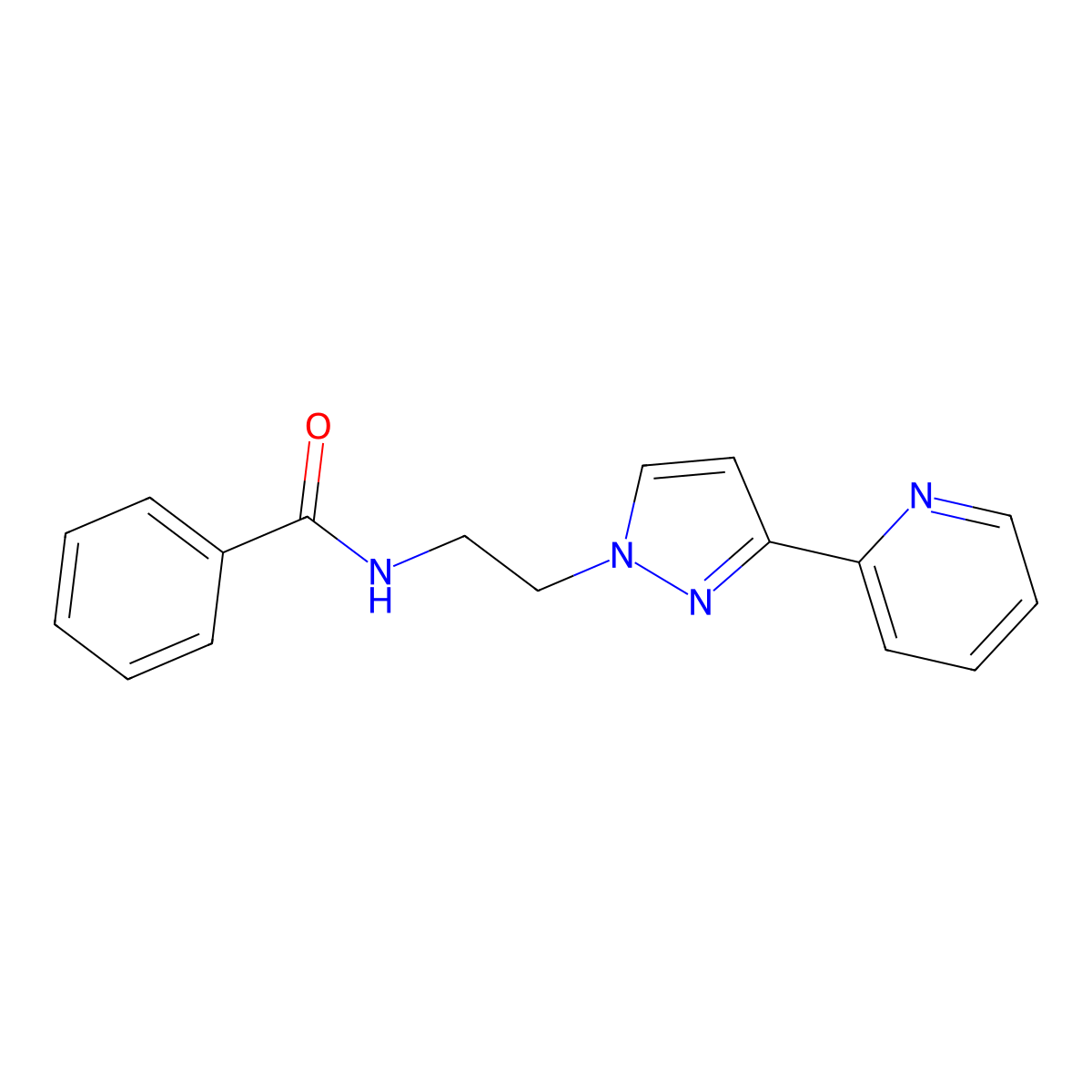 N-(2-(3-(pyridin-2-yl)-1H-pyrazol-1-yl)ethyl)benzamide molecular structure, CAS 1448136-60-4