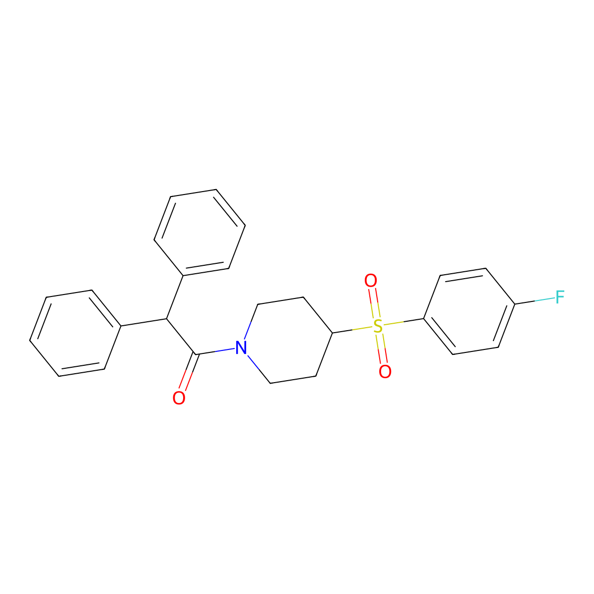 1-(4-((4-Fluorophenyl)sulfonyl)piperidin-1-yl)-2,2-diphenylethanone molecular structure, CAS 1448136-65-9