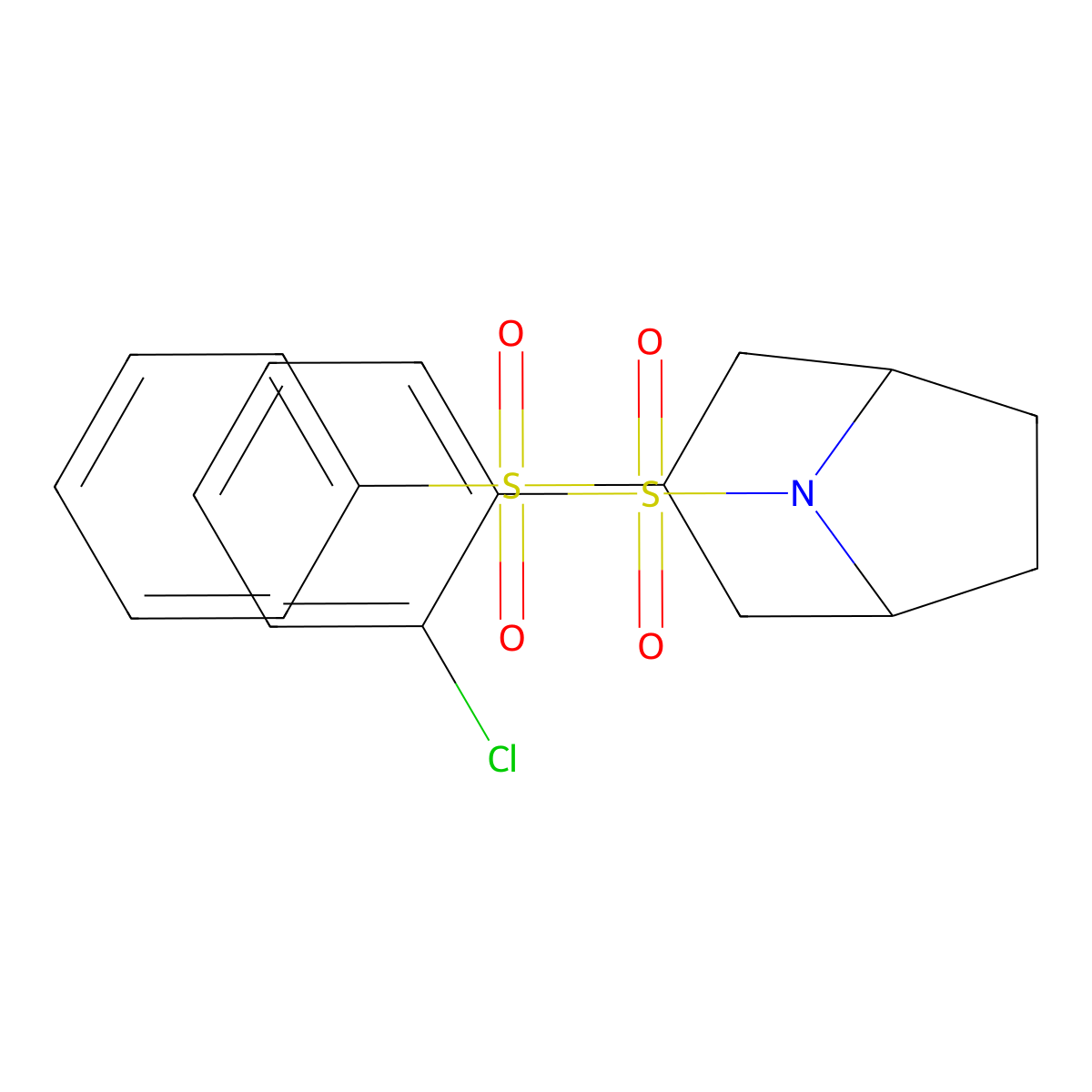 (1R,5S)-8-((2-chlorophenyl)sulfonyl)-3-(phenylsulfonyl)-8-azabicyclo[3.2.1]octane molecular structure, CAS 1448136-90-0